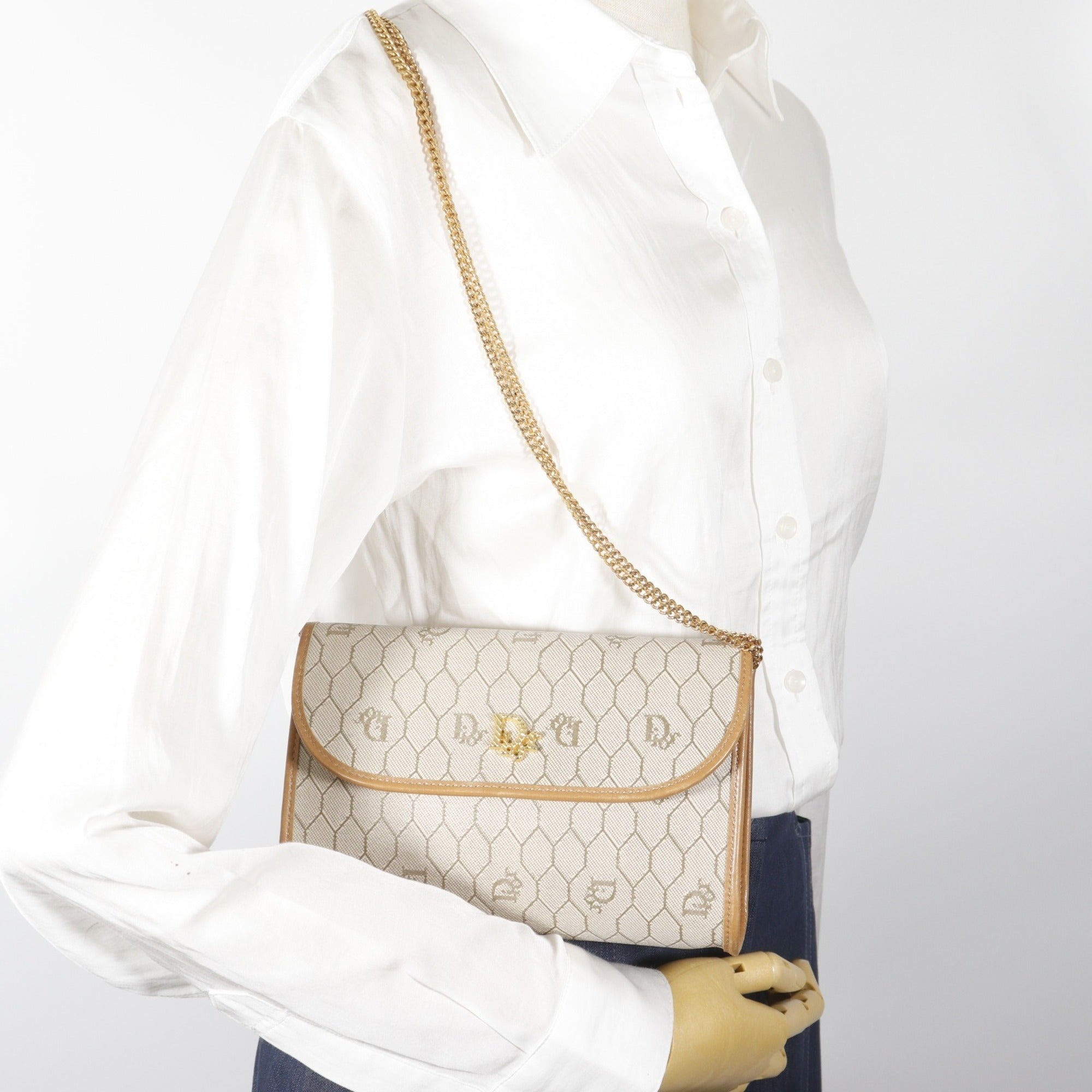 Christian Dior Beige Pvc Shoulder Bag (Pre-Owned)