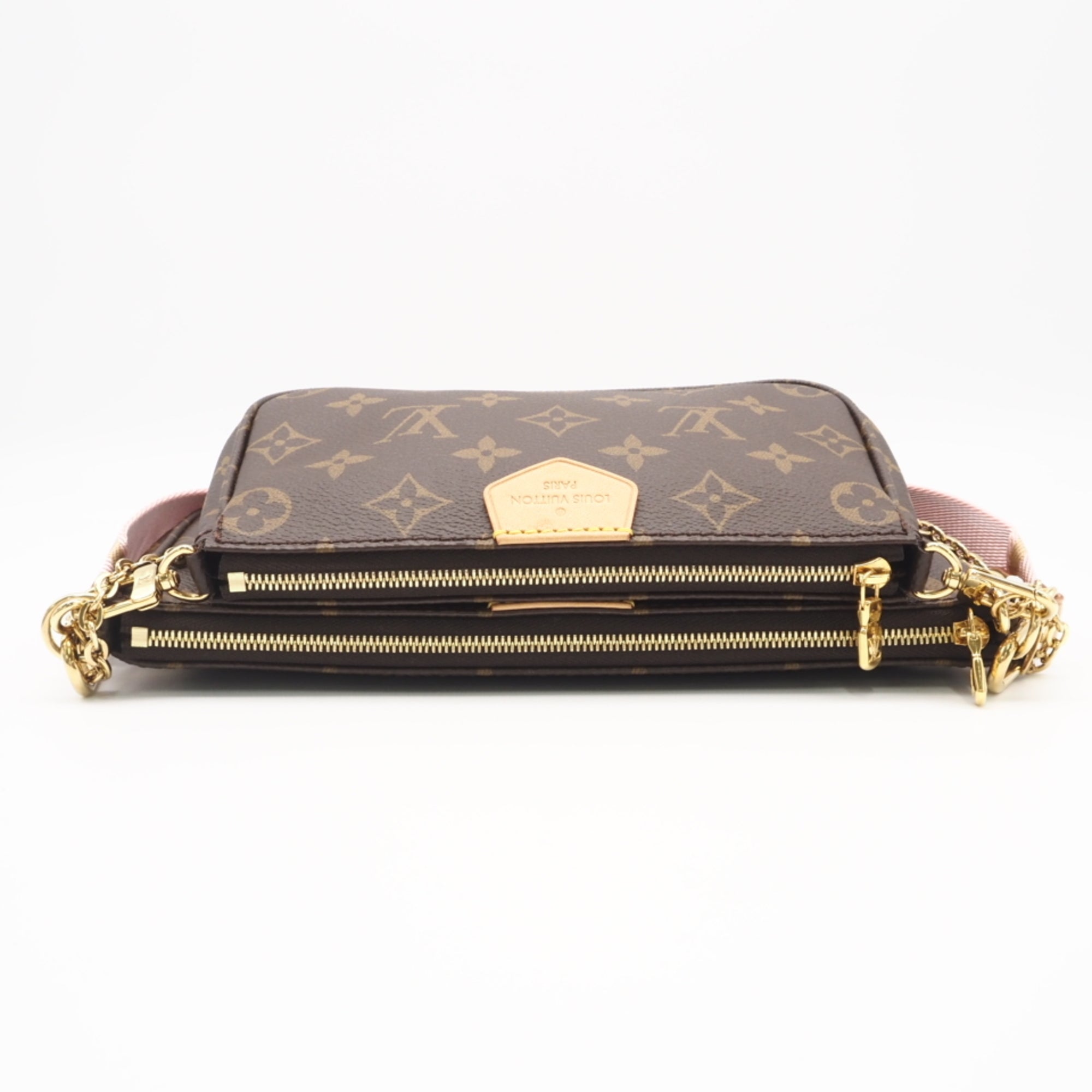 Louis Vuitton Beige Pink Brown Monogram Rose Clair Leather Coated Canvas Pochette Pouch Shoulder Bag (Pre-Owned)