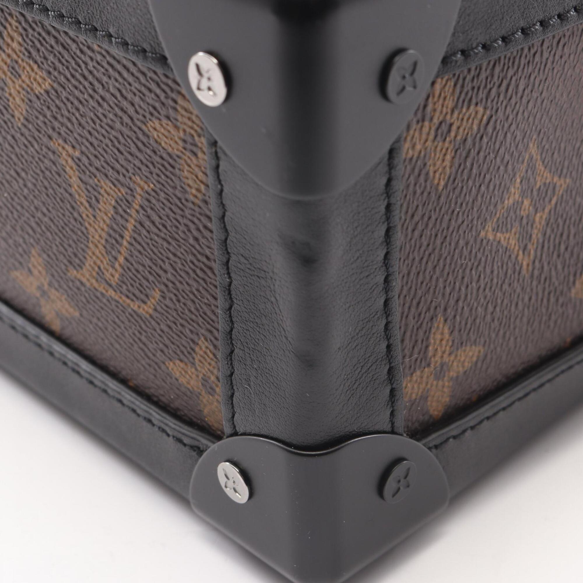 Louis Vuitton Black Brown Coated Canvas Leather Handbag Shoulder Bag (Pre-Owned)
