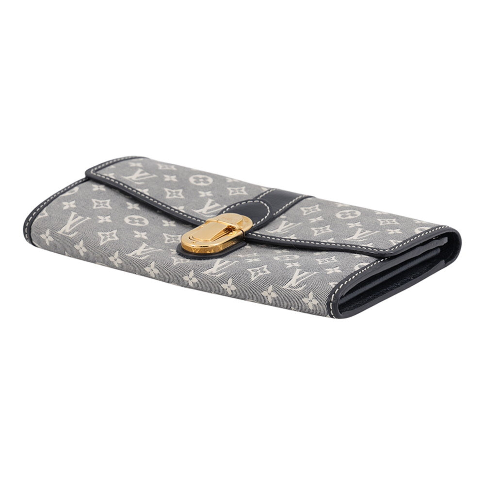 Louis Vuitton Monogram Idylle Gray Navy Monogram Idylle Long Wallet (Bi-Fold) (Pre-Owned)