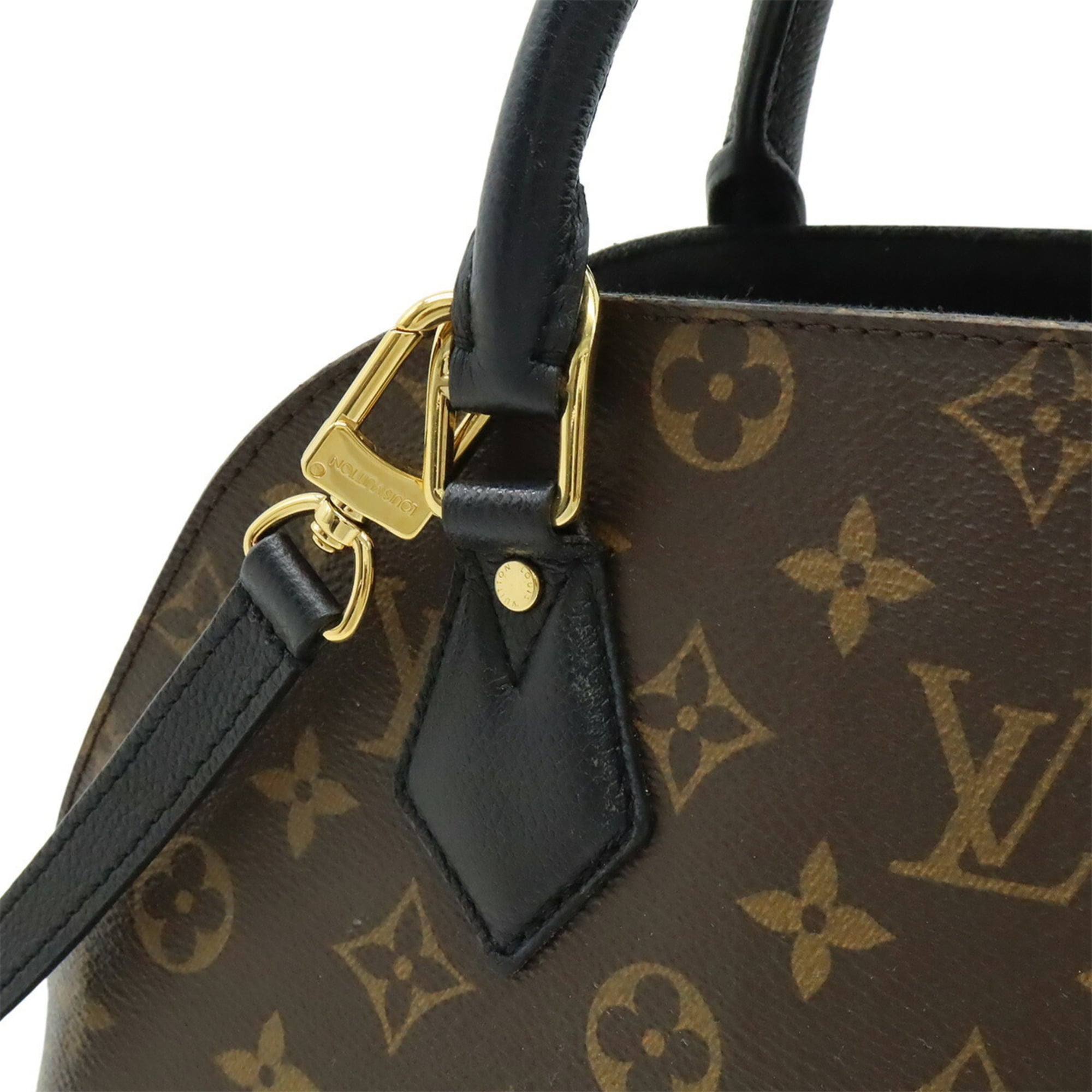 Louis Vuitton Noir Monogram Canvas Leather Handbag Shoulder Bag (Pre-Owned)