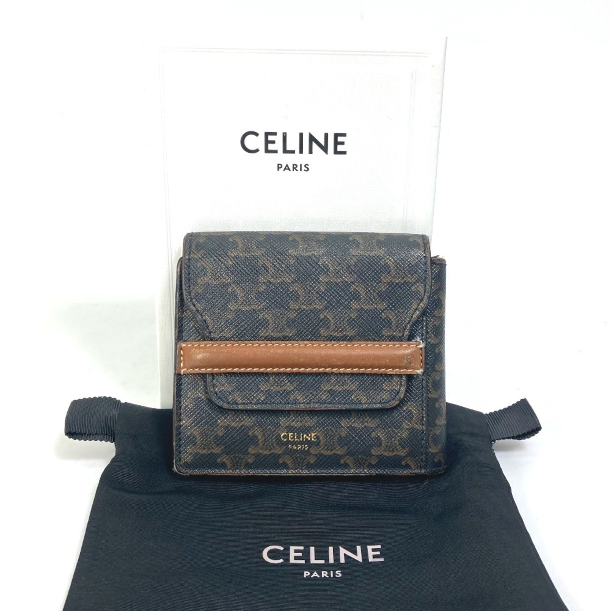 Celine Brown Dark Brown Leather Wallet (Bi-Fold) (Pre-Owned)
