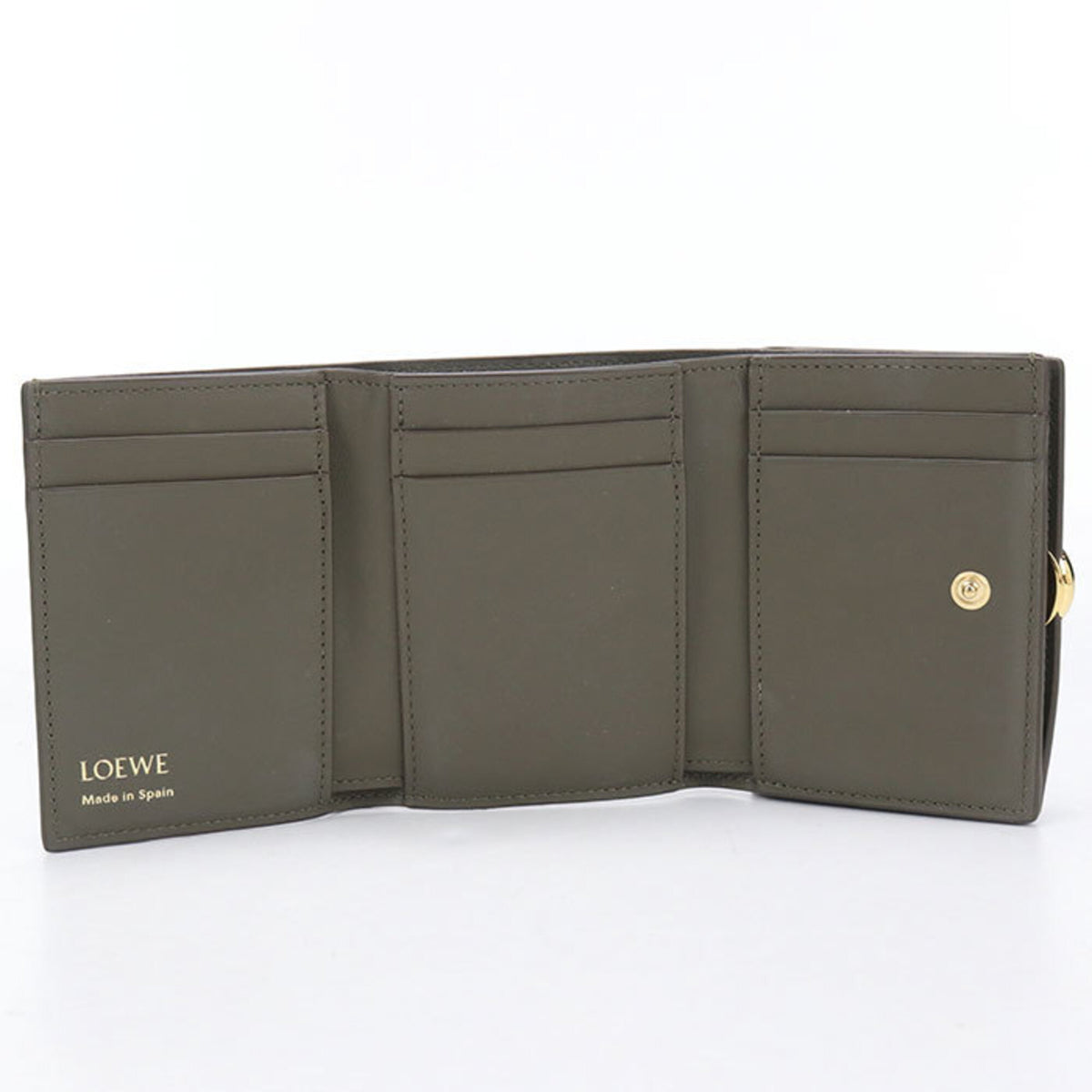 Loewe Khaki Leather Wallet (Tri-Fold) (Pre-Owned)
