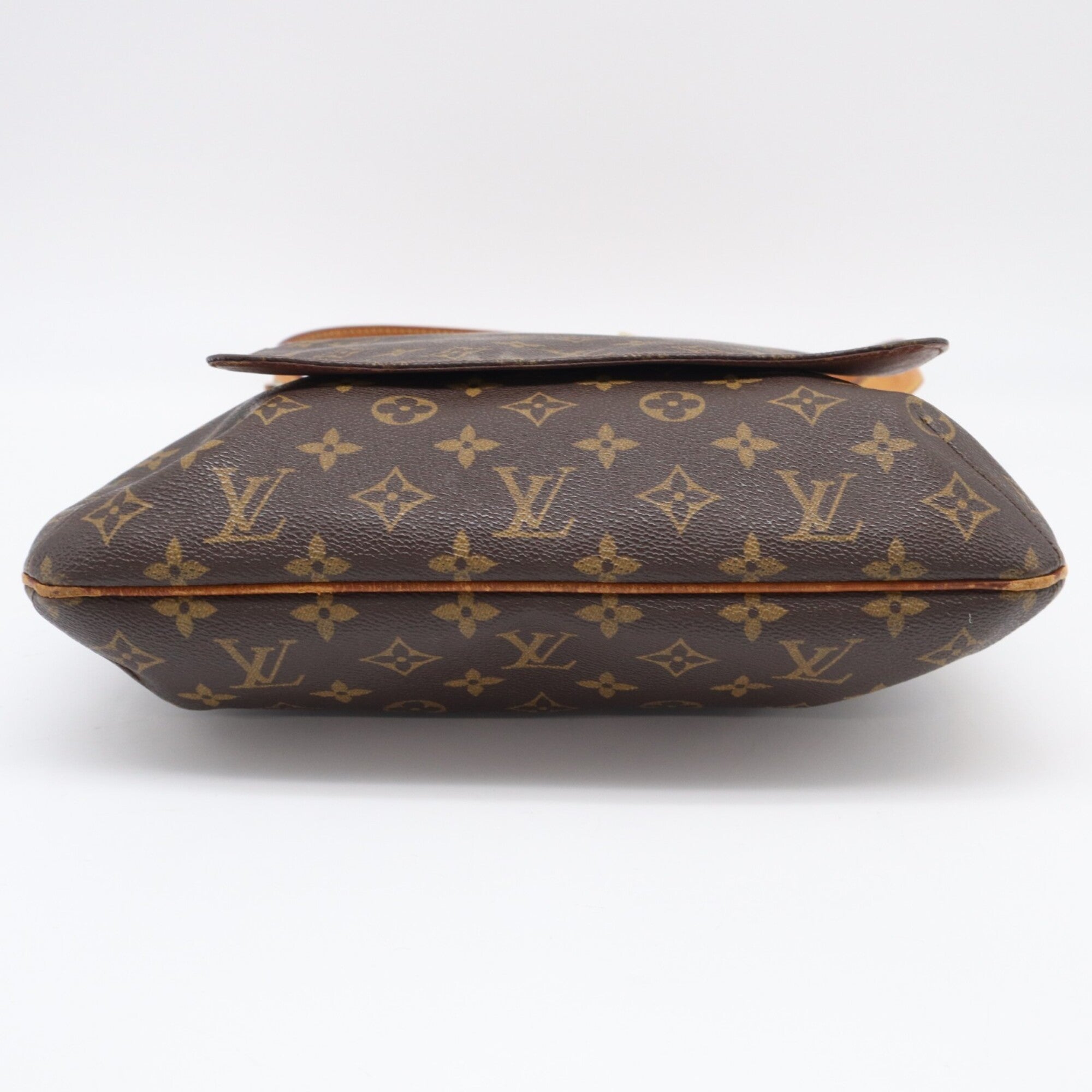 Louis Vuitton Beige Brown Monogram Coated Canvas Leather Shoulder Bag (Pre-Owned)