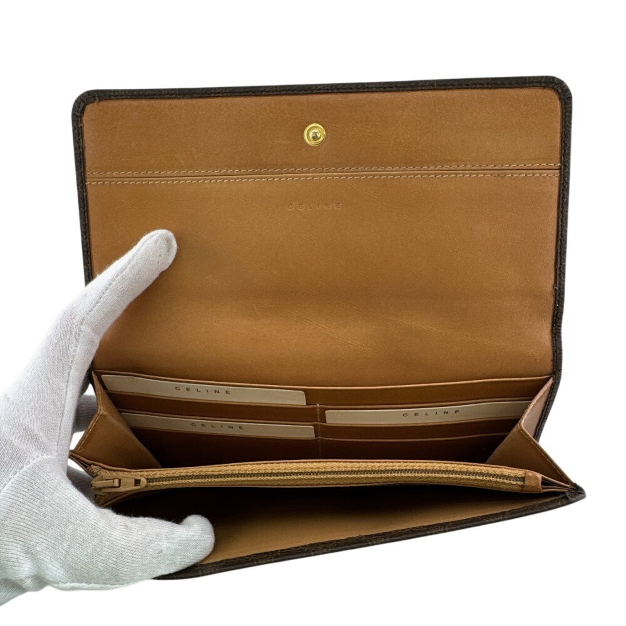 Celine Macadam Brown Pvc Long Wallet (Bi-Fold) (Pre-Owned)
