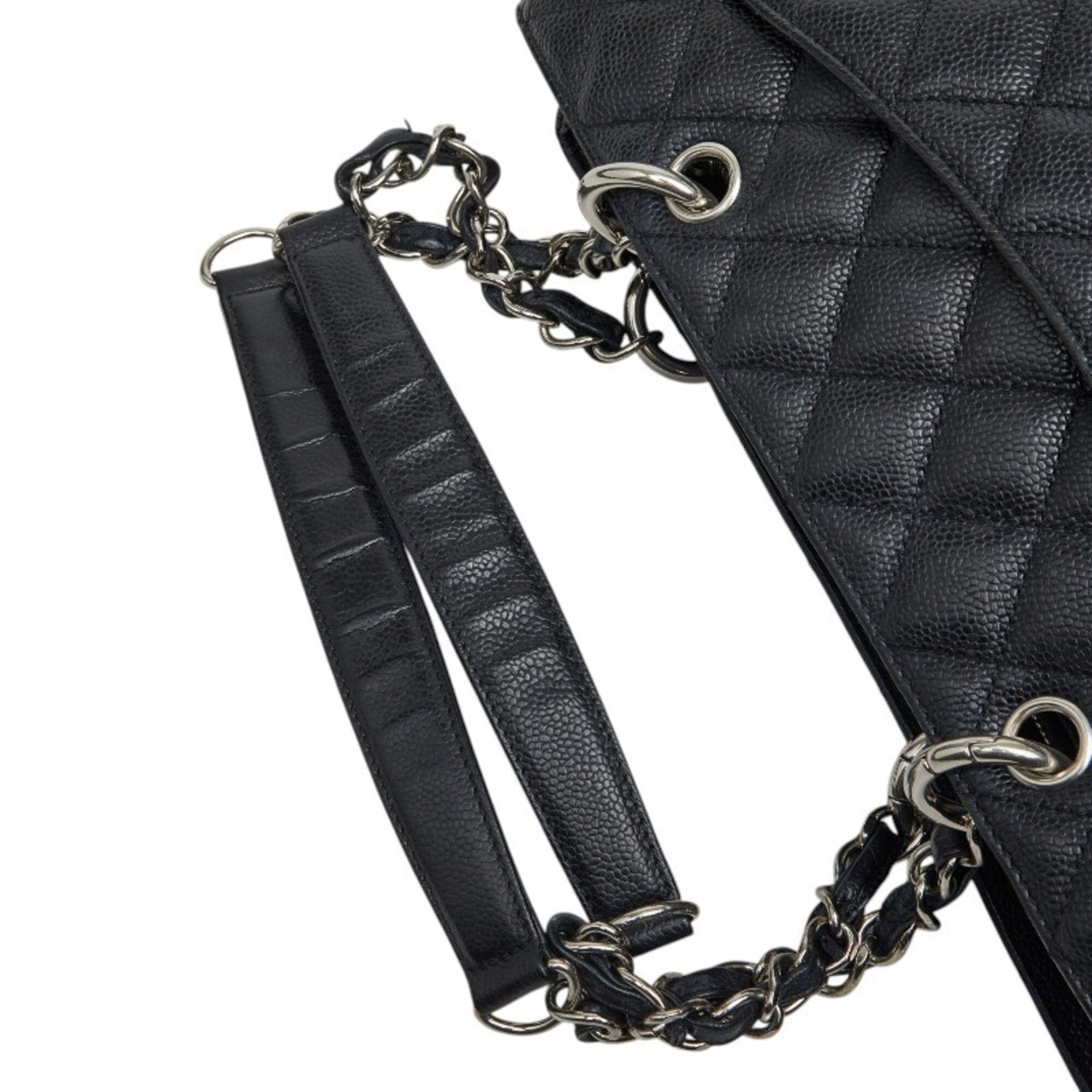 Chanel Black Grained Calfskin Shoulder Bag (Pre-Owned)