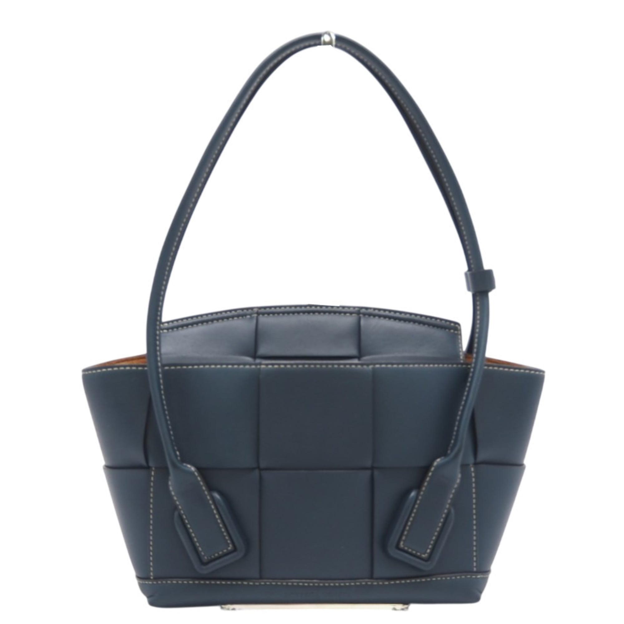 Bottega Veneta Navy Leather Handbag Tote Bag (Pre-Owned)