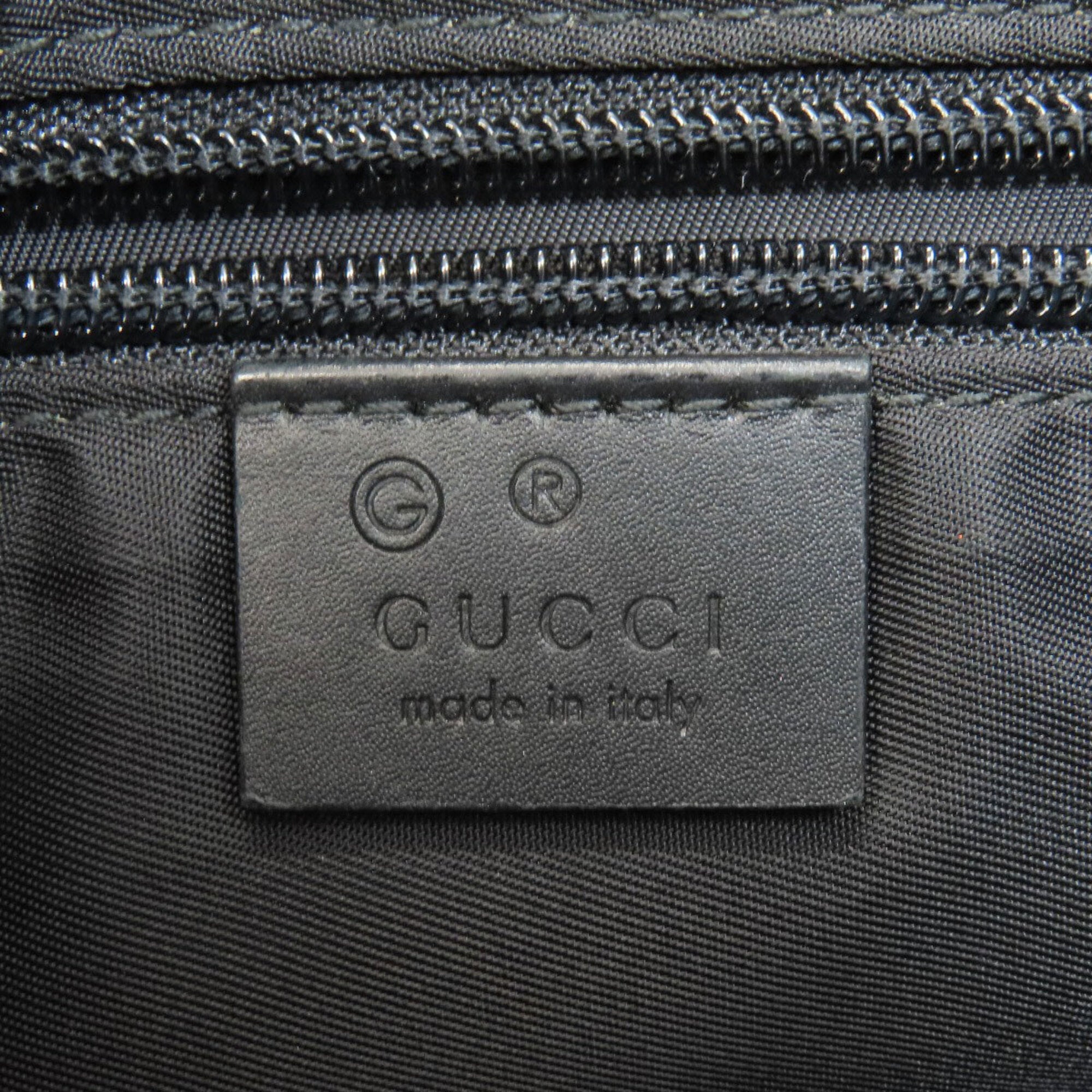 Gucci Sherry Line Black Canvas Leather Shoulder Bag (Pre-Owned)