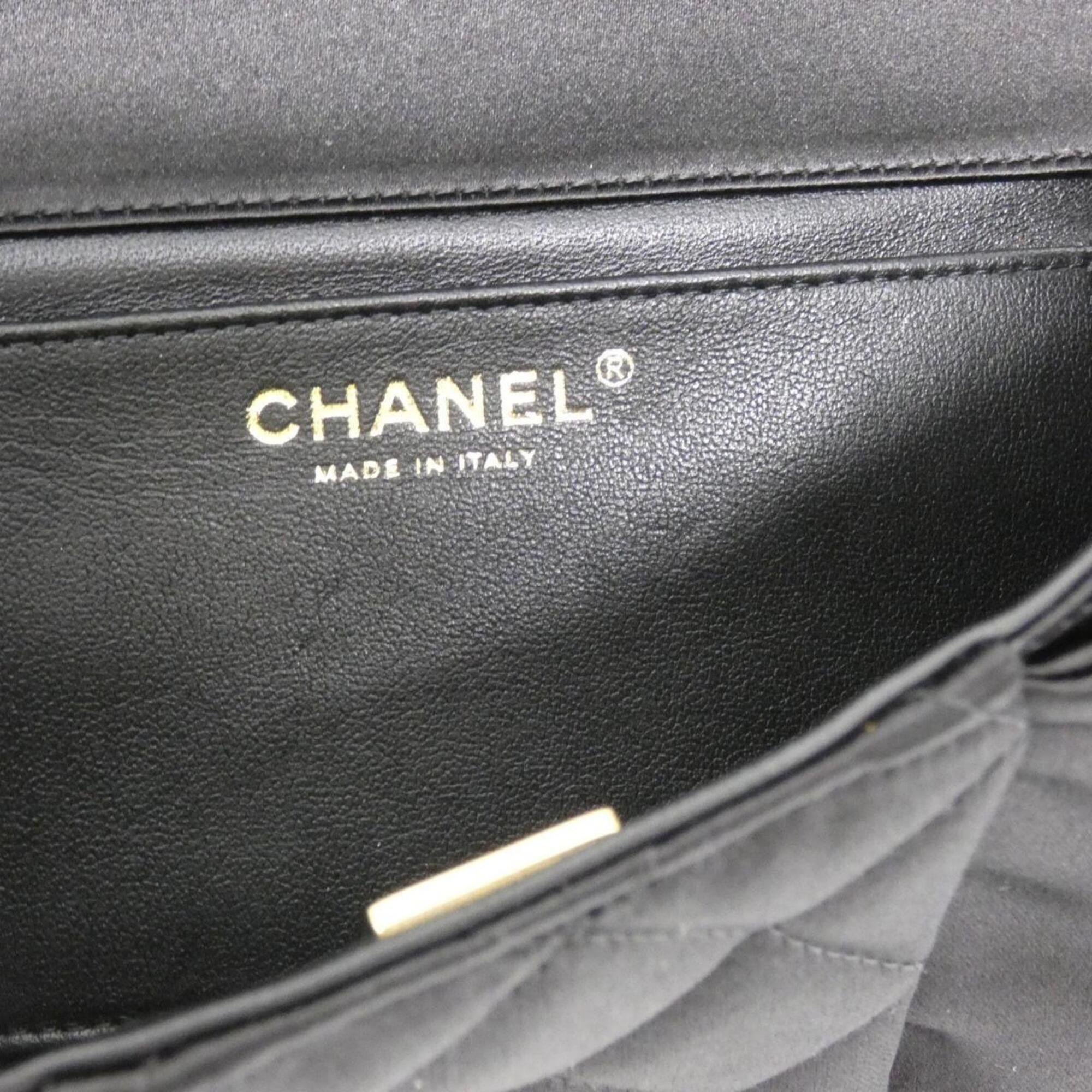 Chanel Black Satin Shoulder Bag (Pre-Owned)