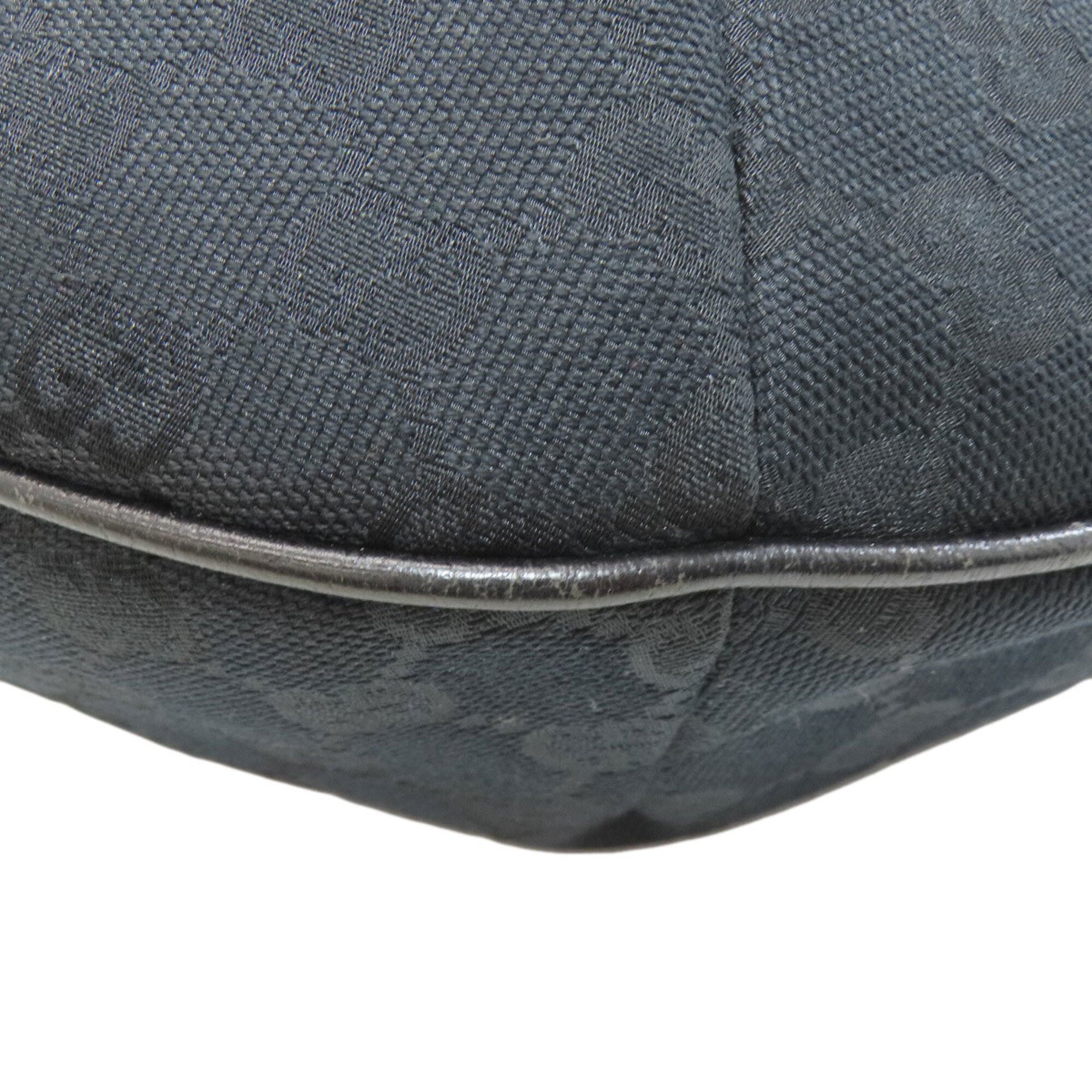 Gucci Sherry Line Black Canvas Shoulder Bag (Pre-Owned)