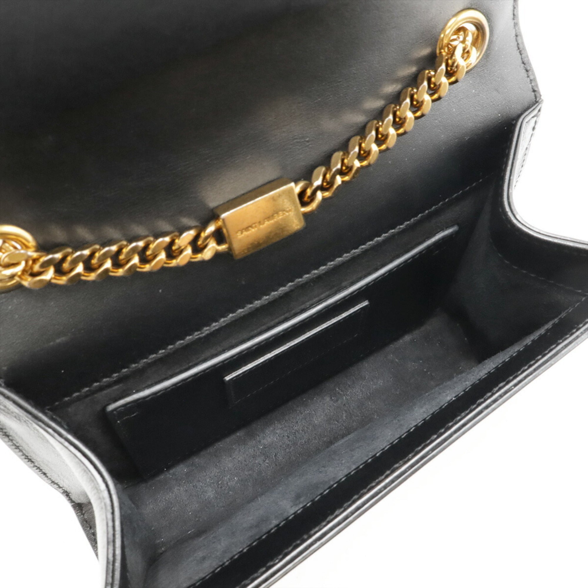 Yves Saint Laurent Black Leather Pochette Shoulder Bag (Pre-Owned)