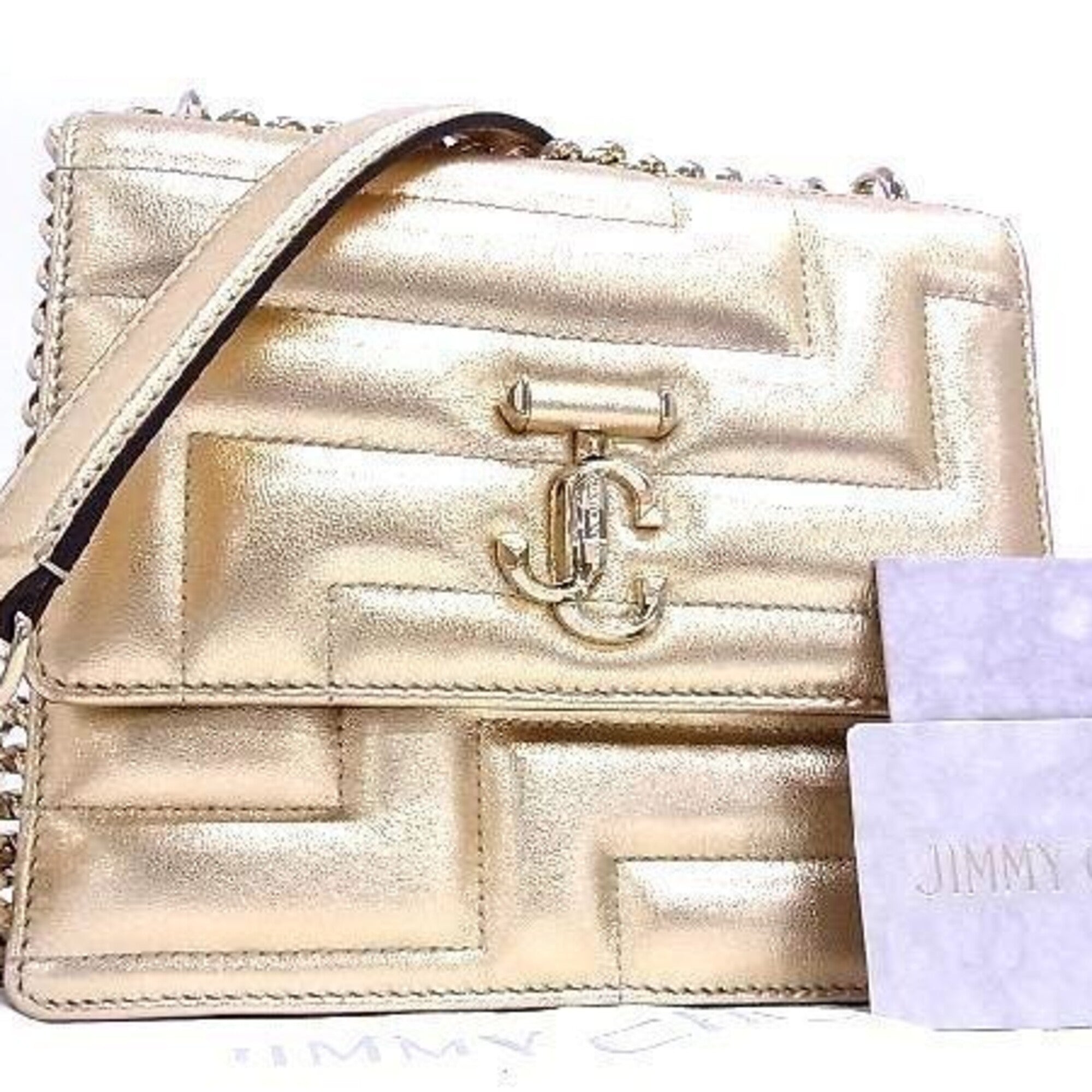 Jimmy Choo Gold Leather Shoulder Bag (Pre-Owned)