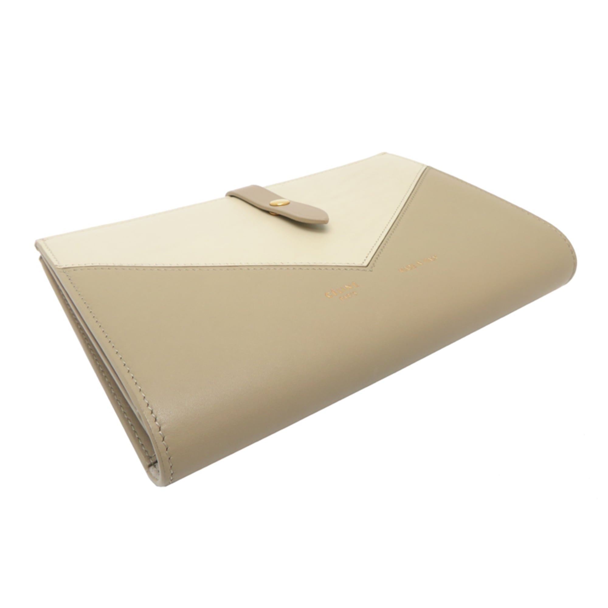 Celine Beige Leather Long Wallet (Bi-Fold) (Pre-Owned)