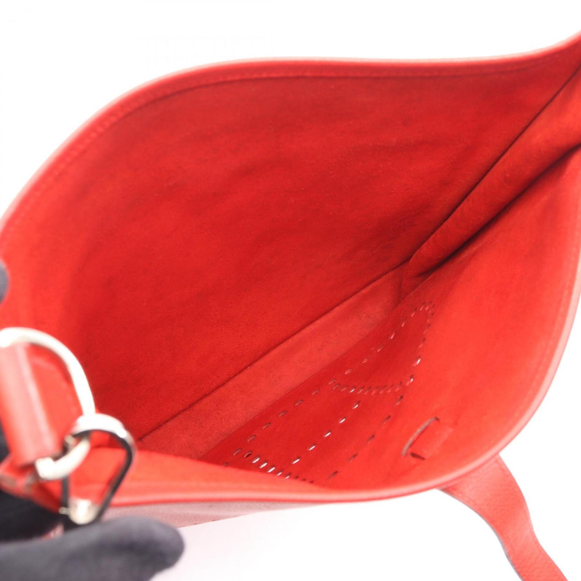 Hermes Red Color Rouge Casaque Epsom Leather Shoulder Bag (Pre-Owned)