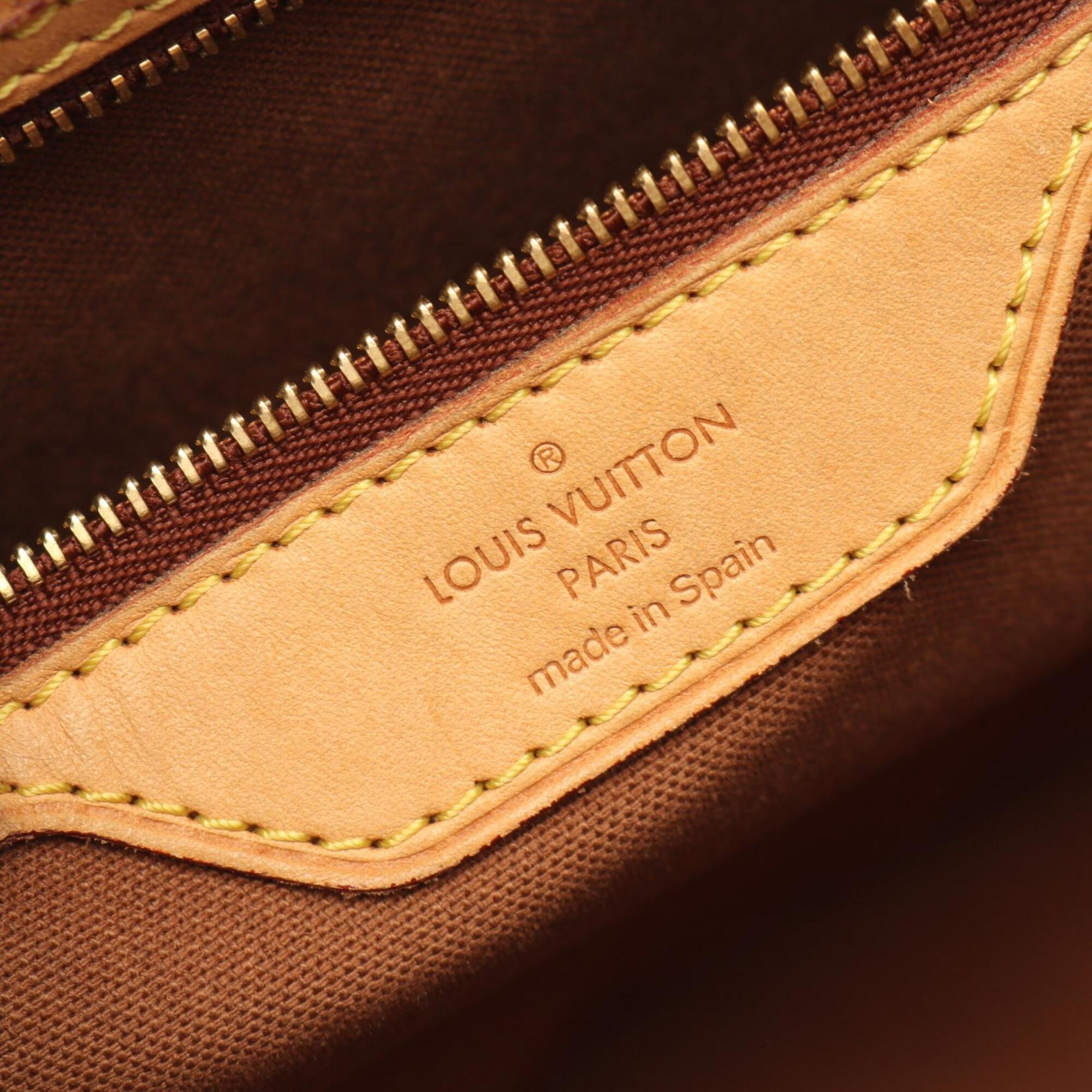 Louis Vuitton Brown Coated Canvas Leather Handbag Shoulder Bag (Pre-Owned)