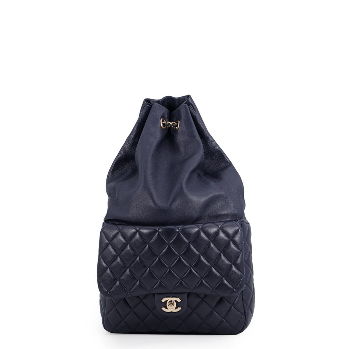 Chanel Matelasse Navy Leather Backpack (Pre-Owned)