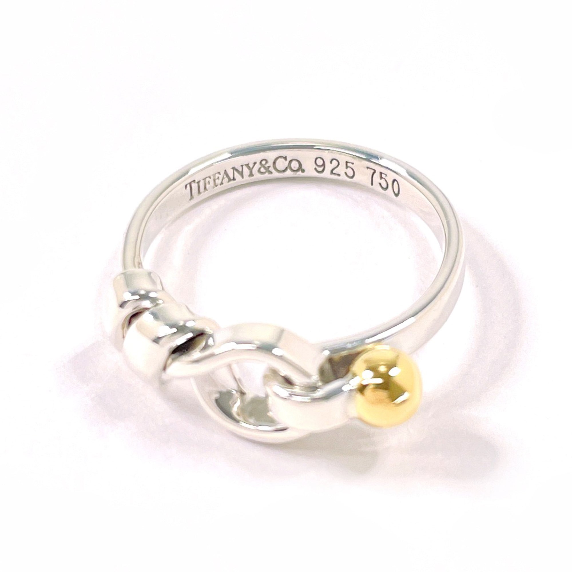 Tiffany Silver Yellow Gold Yellow Gold (18K) Silver 925 Band Ring (Pre-Owned)