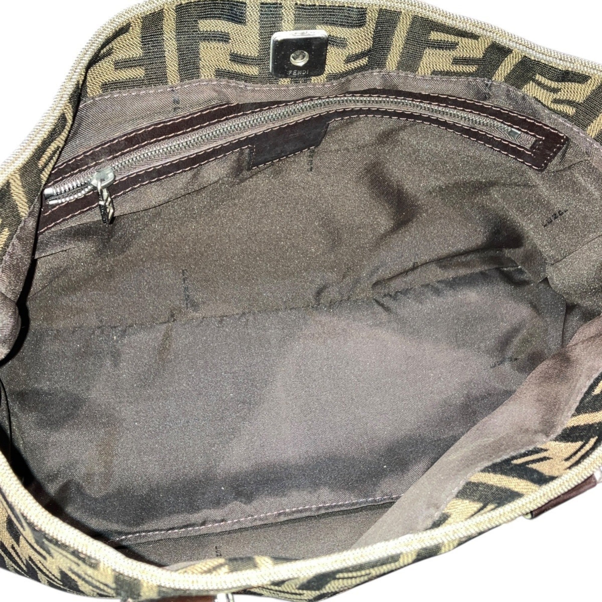 Fendi Brown Nylon Leather Handbag (Pre-Owned)