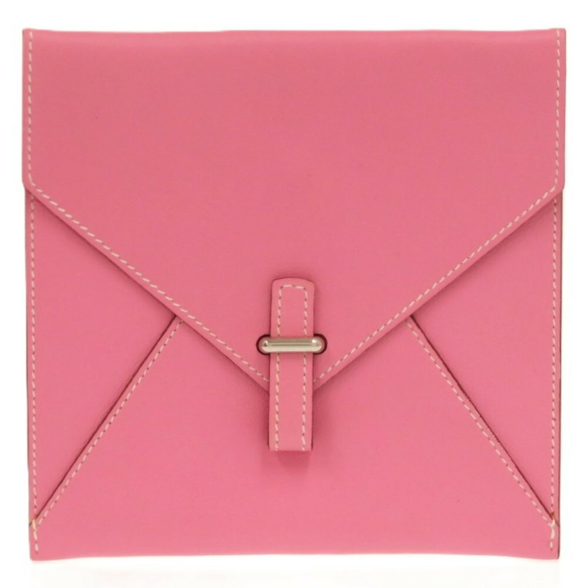 Hermes Pink White Leather Pouch (Pre-Owned)