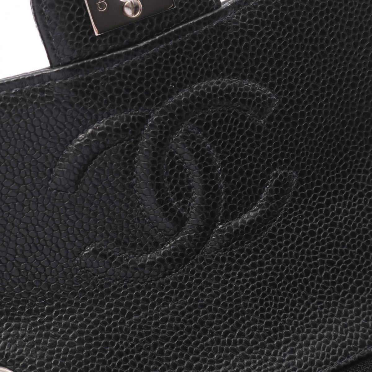 Chanel Black Grained Calfskin Handbag Shoulder Bag (Pre-Owned)