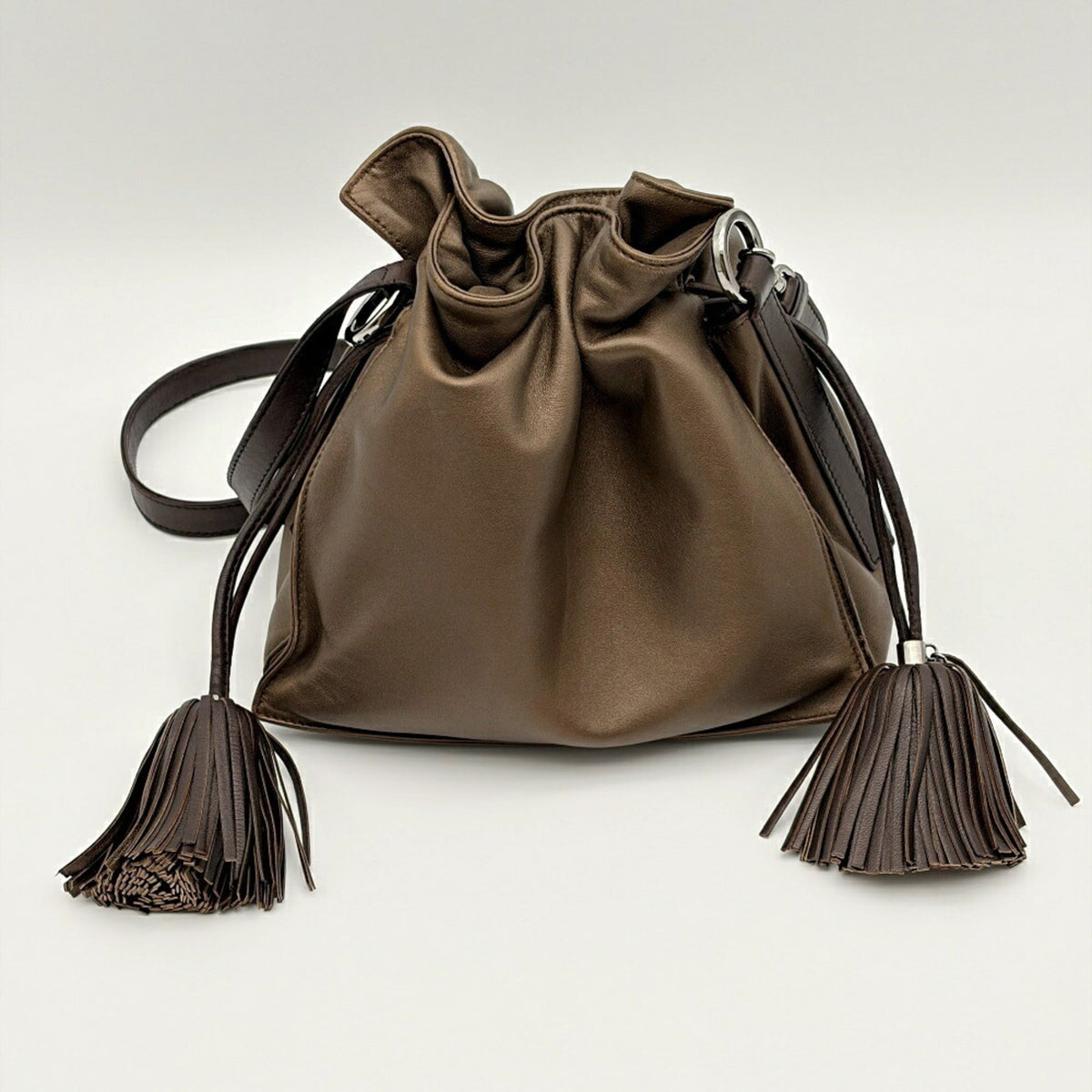 Loewe Bronze Nappa Leather Leather Shoulder Bag (Pre-Owned)