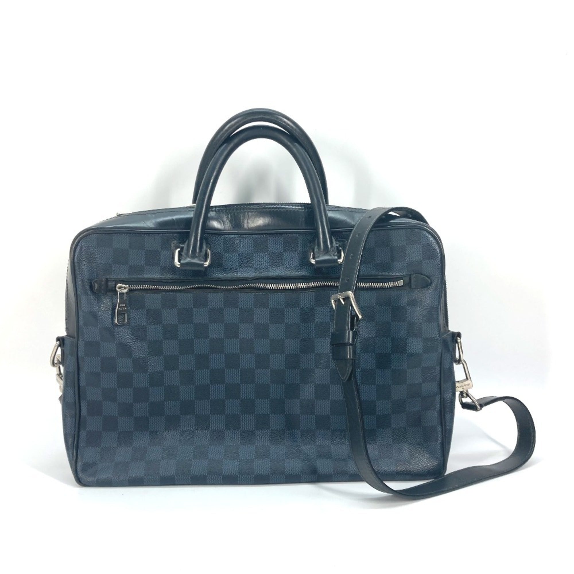 Louis Vuitton Black Navy Canvas Handbag Shoulder Bag (Pre-Owned)