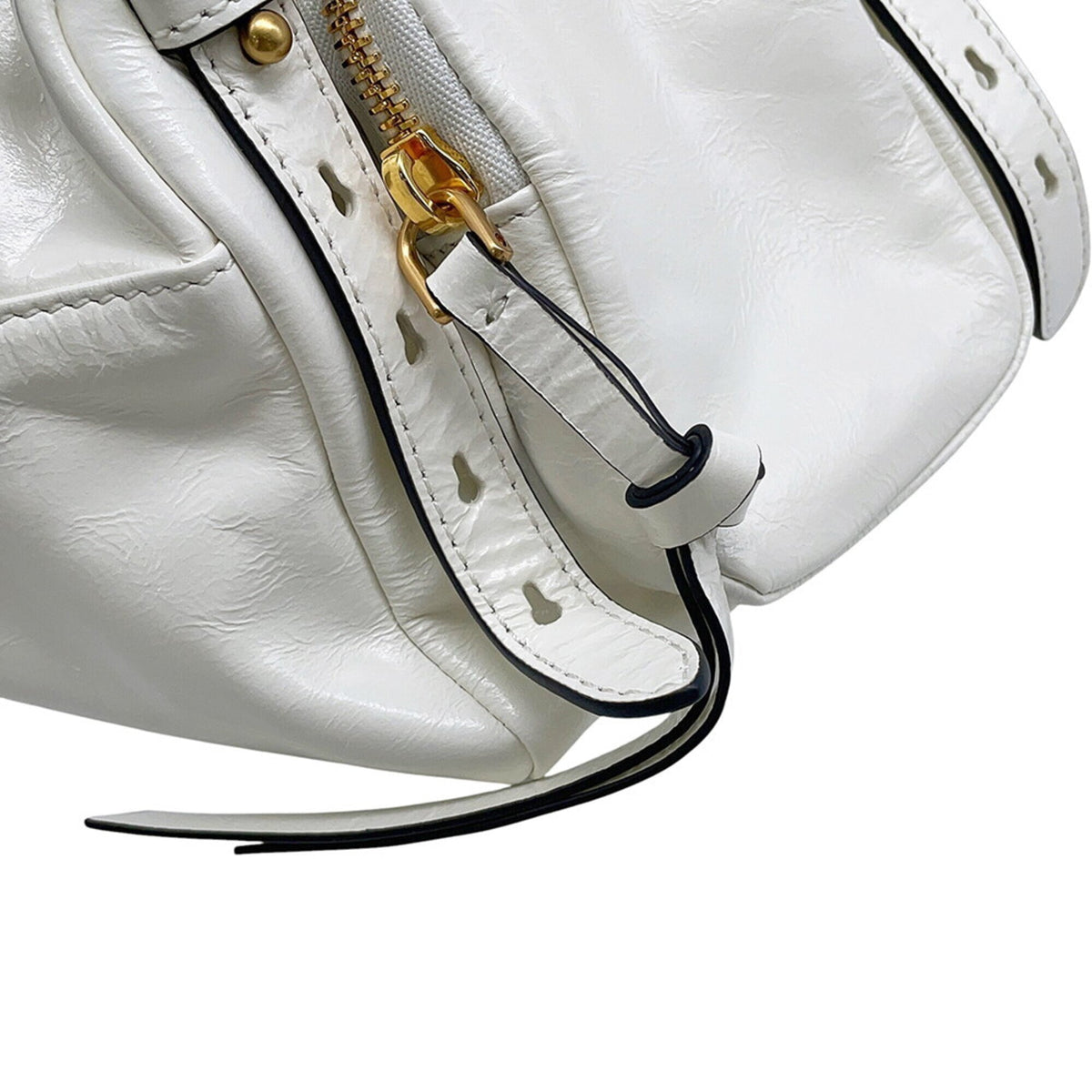 Prada White Leather Handbag Shoulder Bag (Pre-Owned)