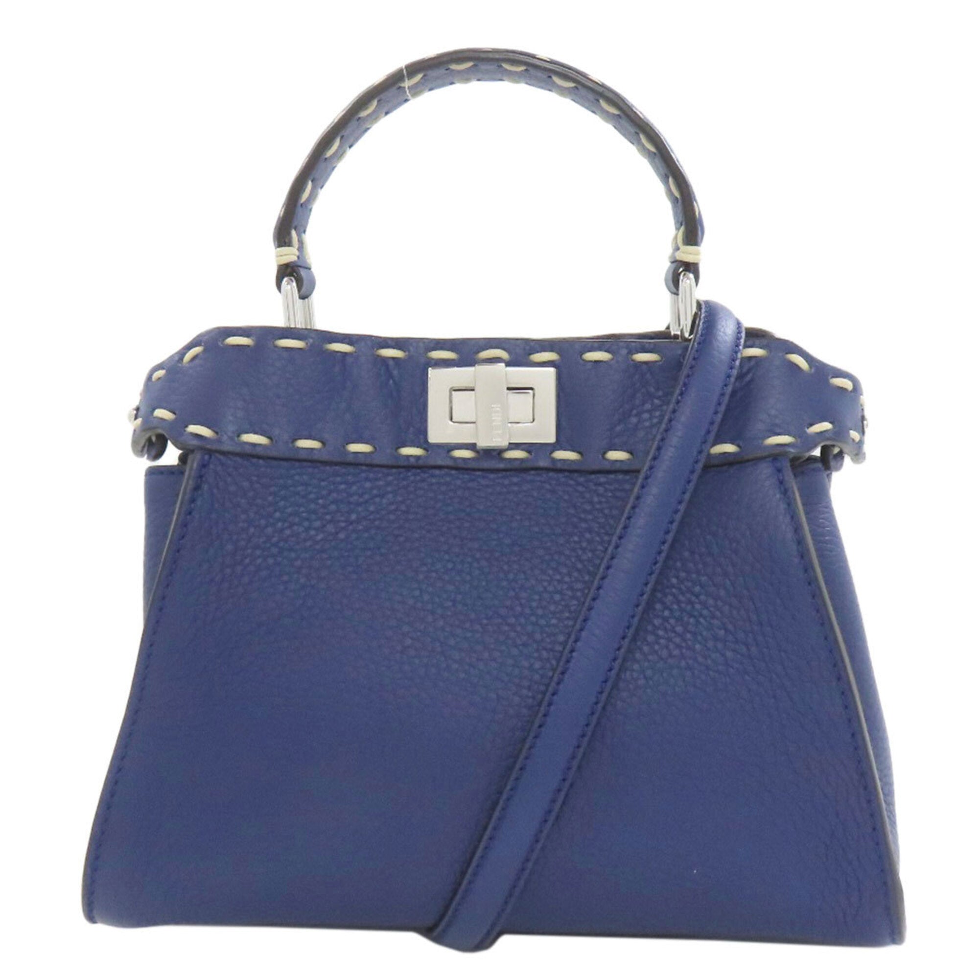 Fendi Blue Leather Handbag (Pre-Owned)