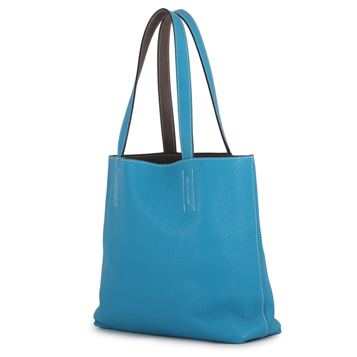 Hermes Etain Taurillon Clemence Leather Handbag Tote Bag (Pre-Owned)