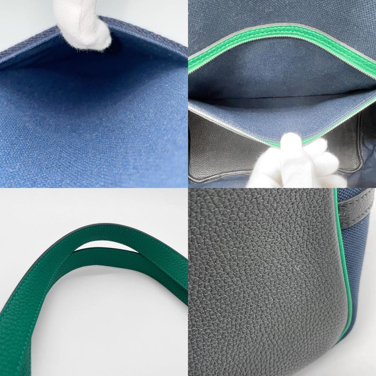 Hermes Navy Taurillon Clemence Leather Tote Bag (Pre-Owned)