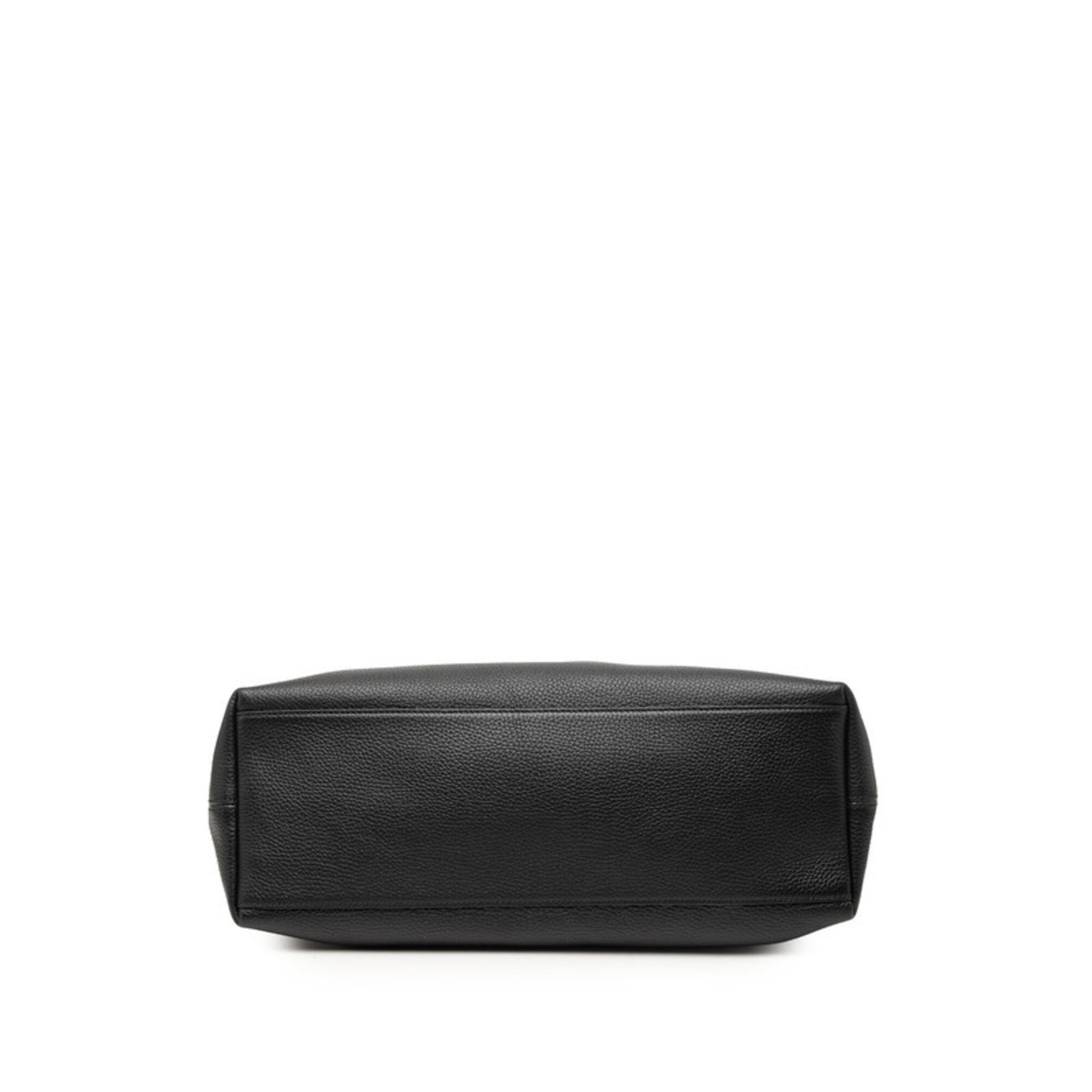 Gucci Black Leather Shoulder Bag Tote Bag (Pre-Owned)