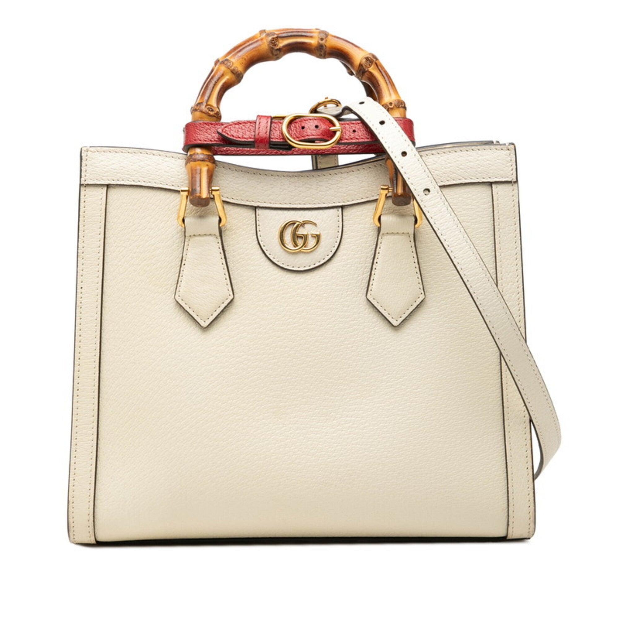 Gucci Ivory Leather Handbag Shoulder Bag (Pre-Owned)