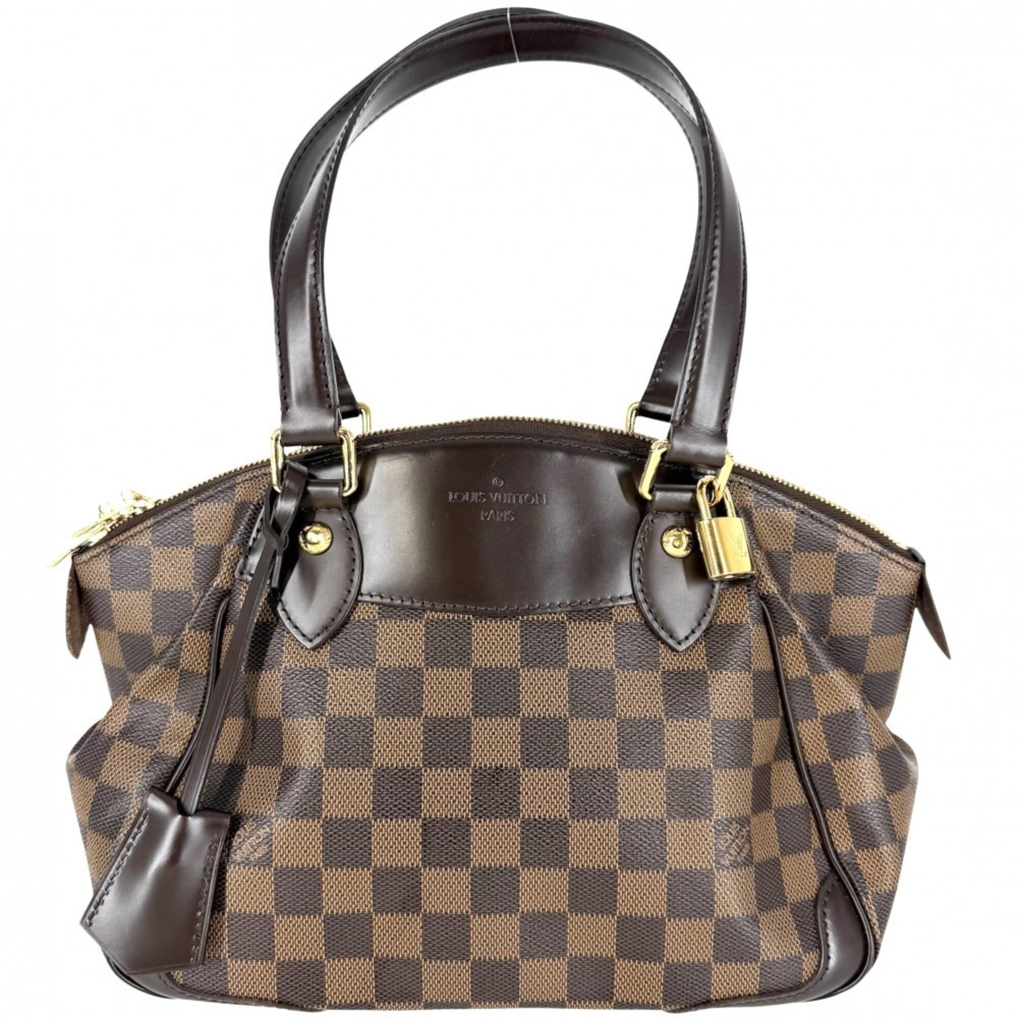Louis Vuitton Brown White Damier Canvas Handbag (Pre-Owned)
