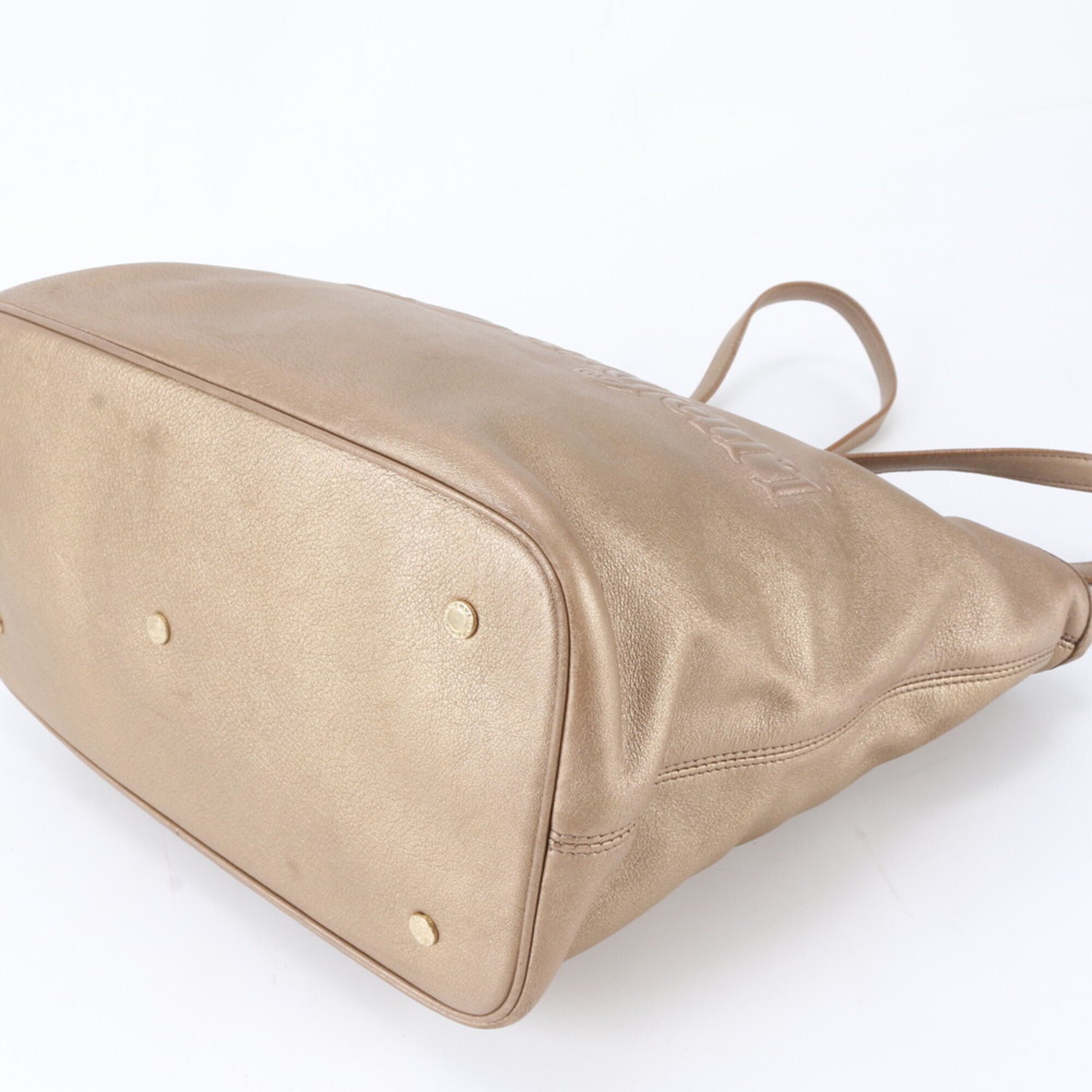 Bvlgari Gold Leather Handbag (Pre-Owned)
