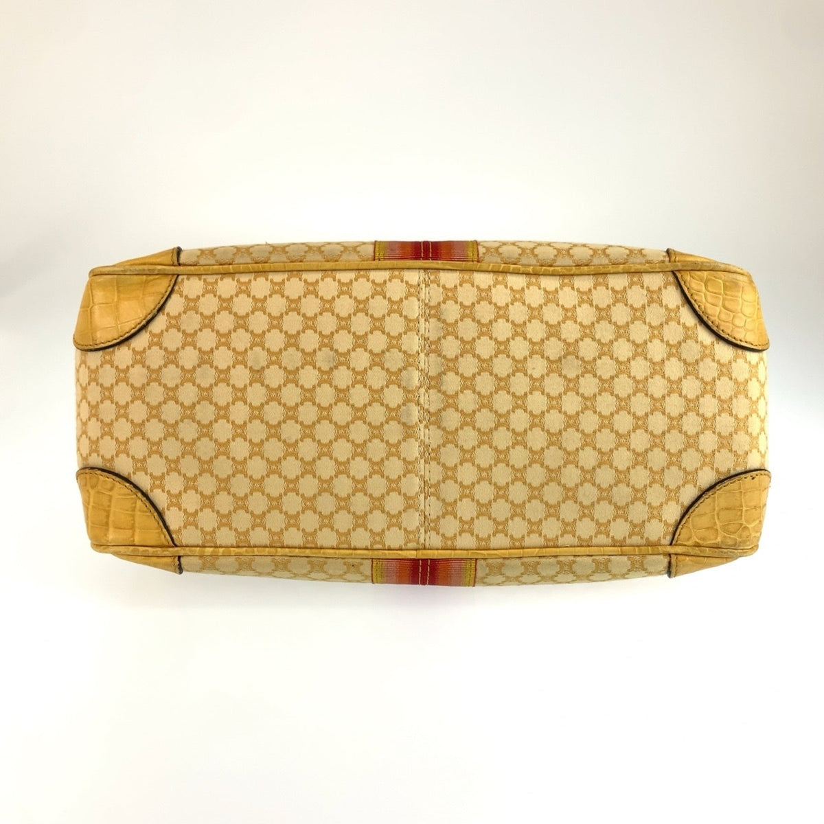 Celine Yellow Canvas Leather Handbag Tote Bag (Pre-Owned)