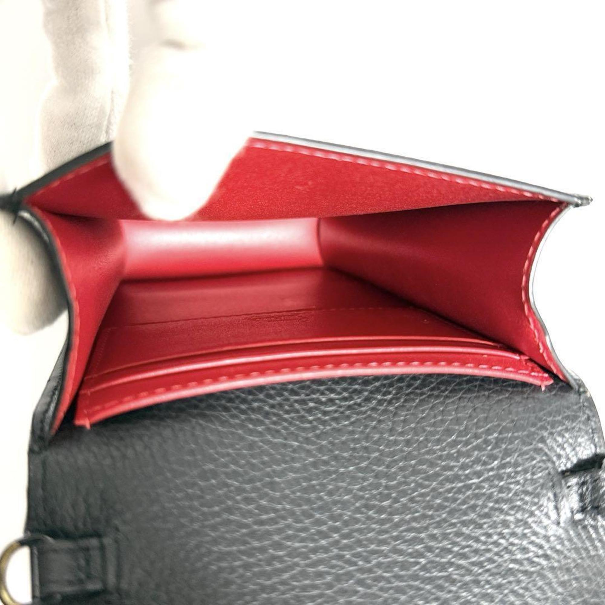 Christian Louboutin Black Leather Metal Pouch Shoulder Bag (Pre-Owned)