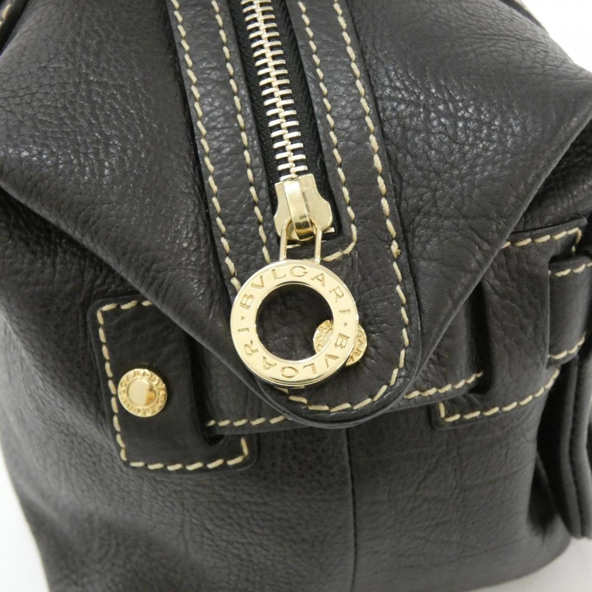 Bvlgari Black Leather Handbag (Pre-Owned)
