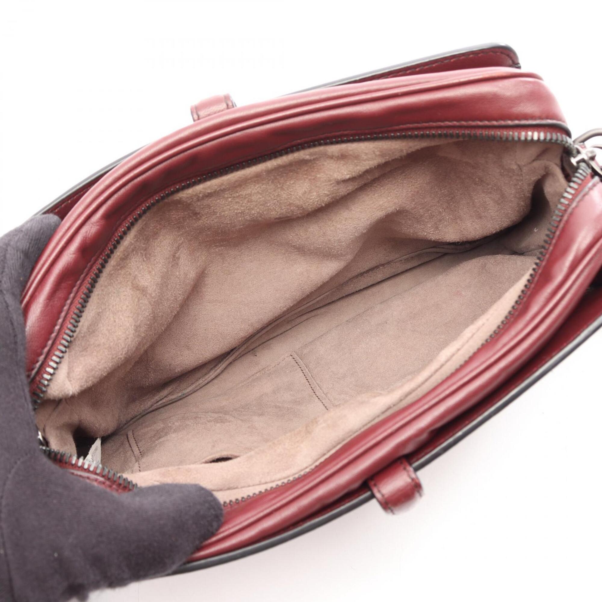 Bottega Veneta Bordeaux Intrecciato Handbag Shoulder Bag (Pre-Owned)