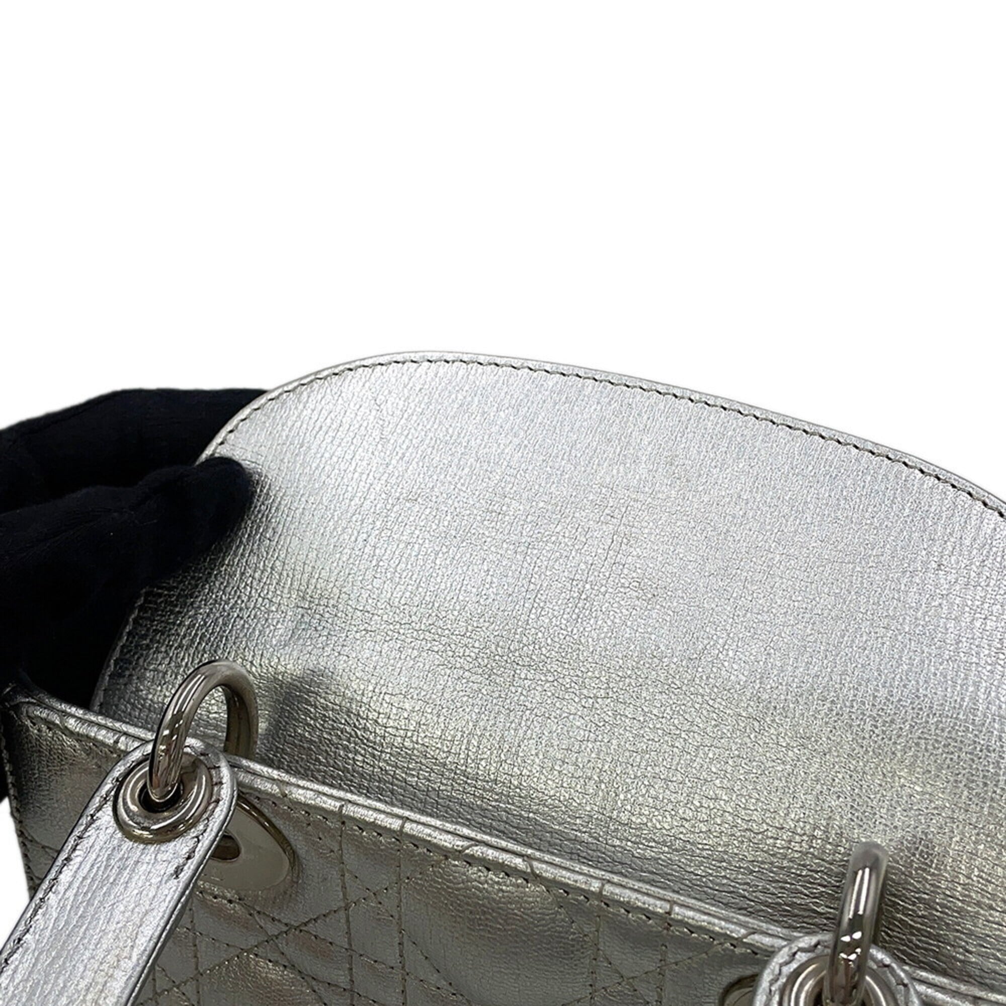 Christian Dior Silver Leather Handbag (Pre-Owned)