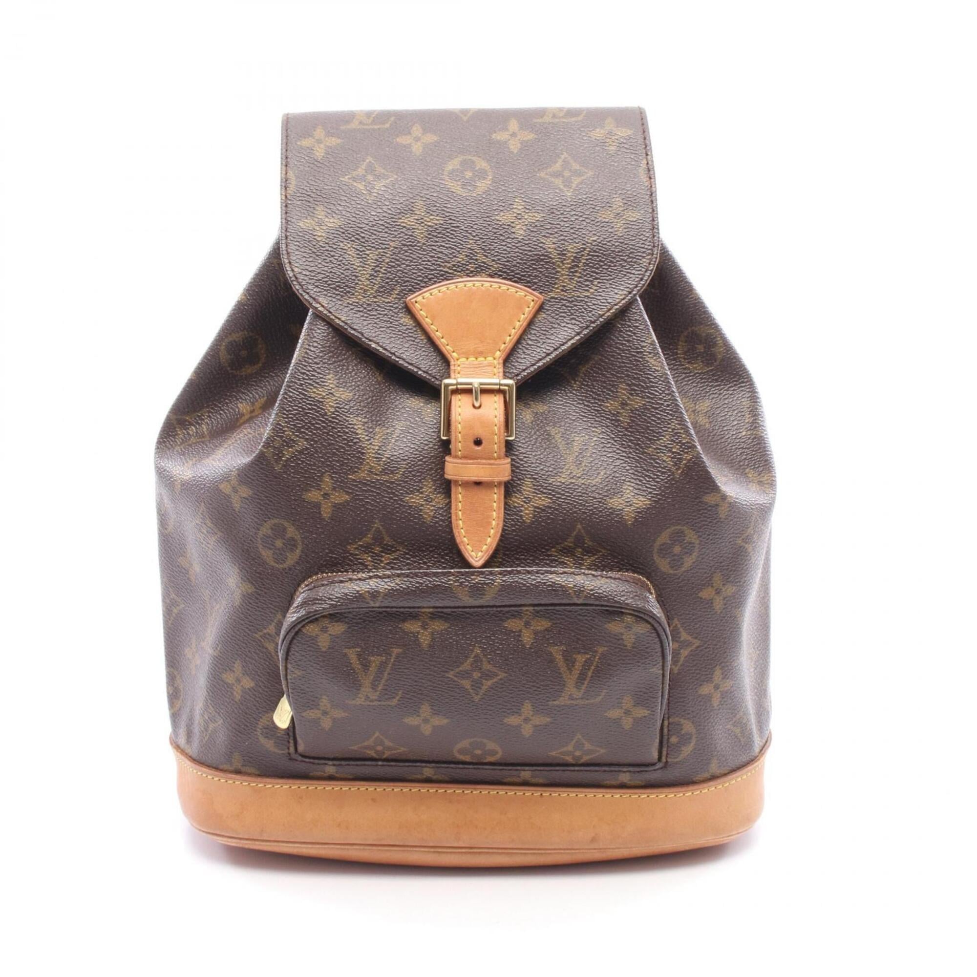 Louis Vuitton Monogram Brown Coated Canvas Leather Backpack (Pre-Owned)