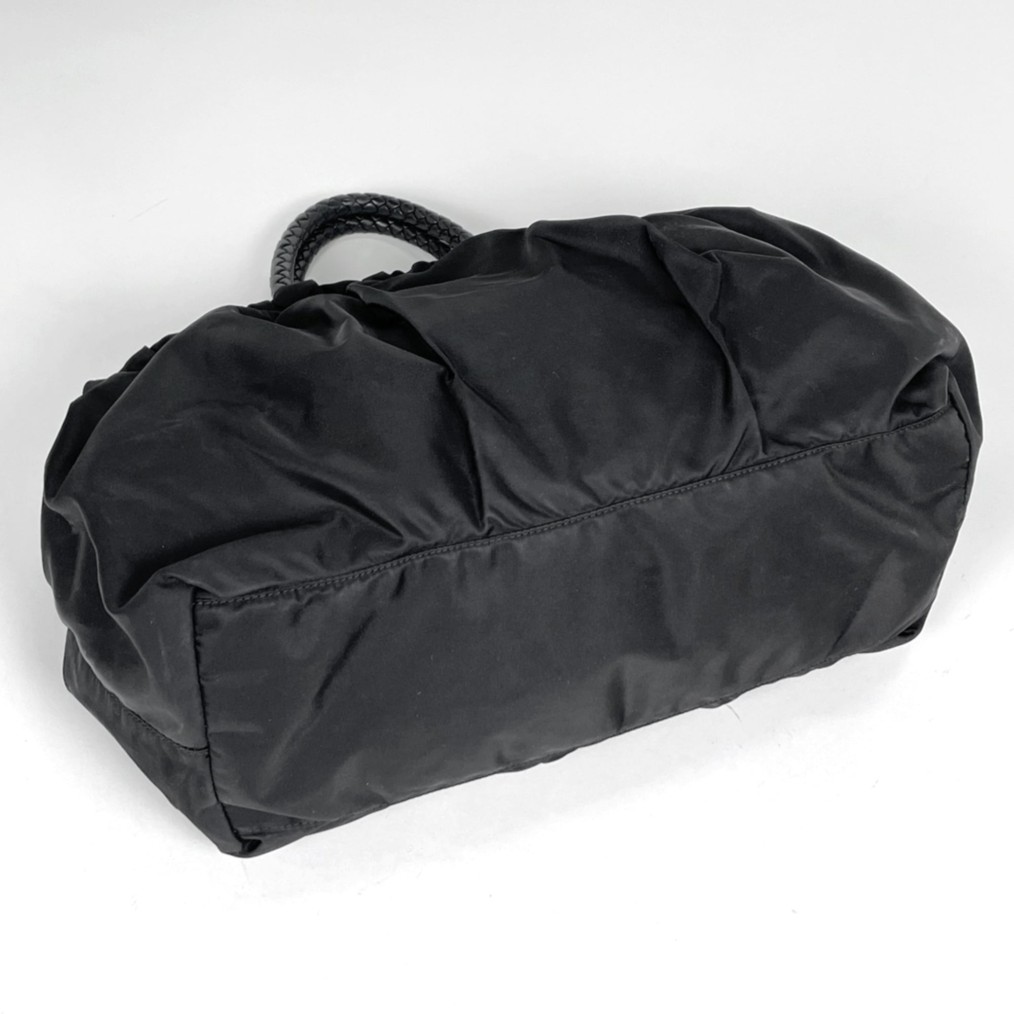 Prada Black Nylon Leather Handbag (Pre-Owned)