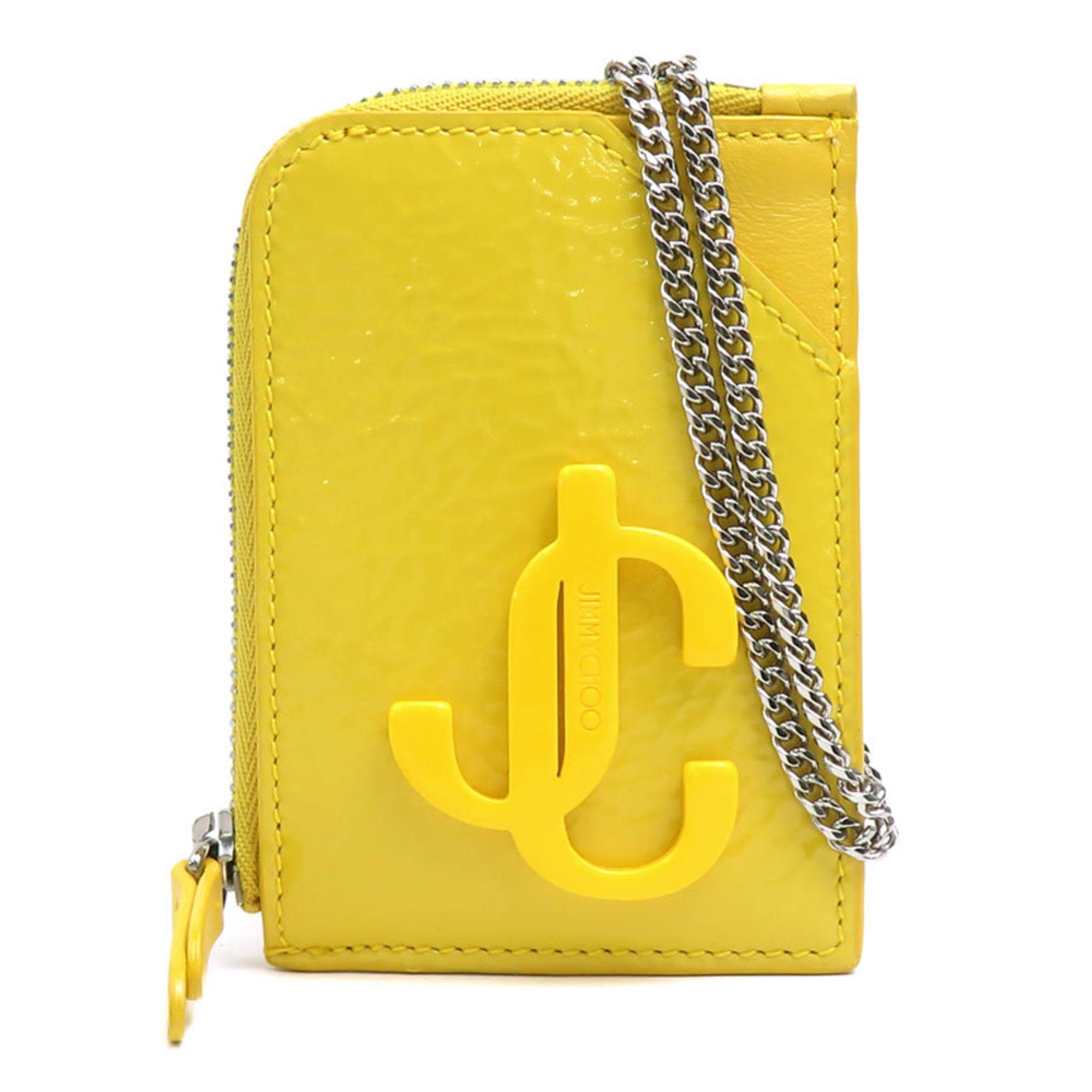 Jimmy Choo Yellow Leather Coin Purse/Coin Case (Pre-Owned)