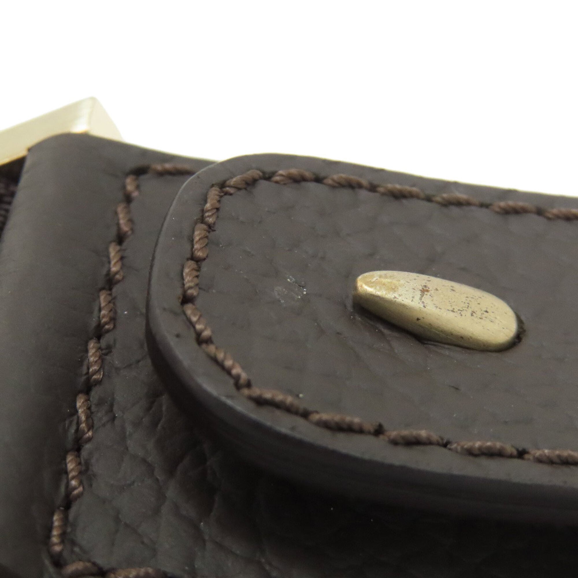 Dunhill Dark Brown Leather Shoulder Bag (Pre-Owned)