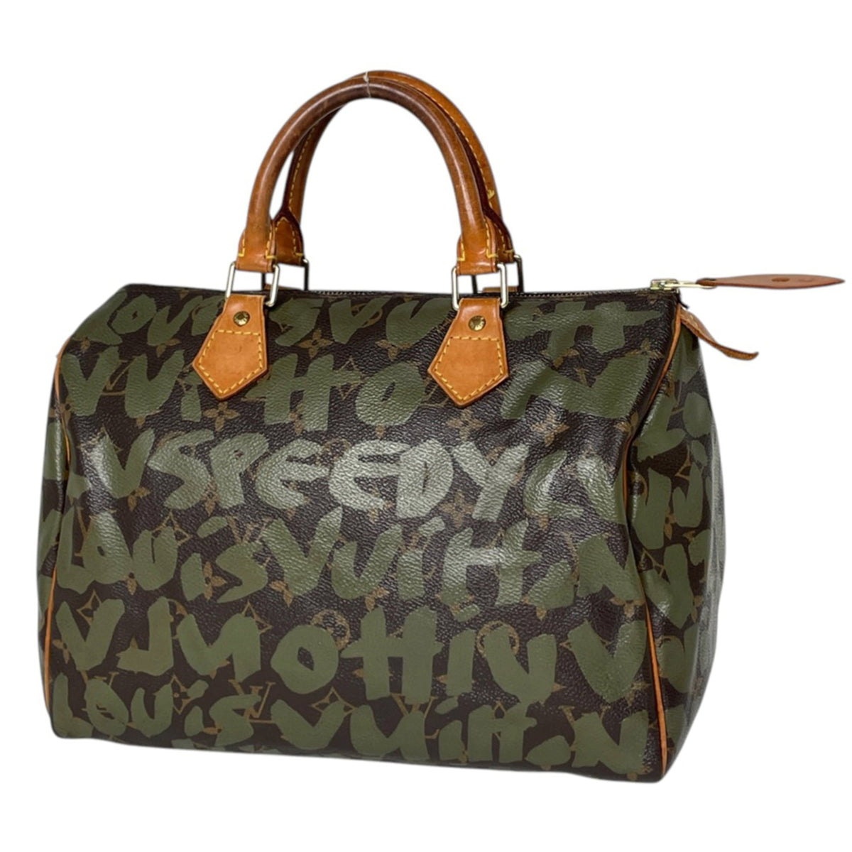 Louis Vuitton Khaki Brown Monogram Graffiti Handbag (Pre-Owned)