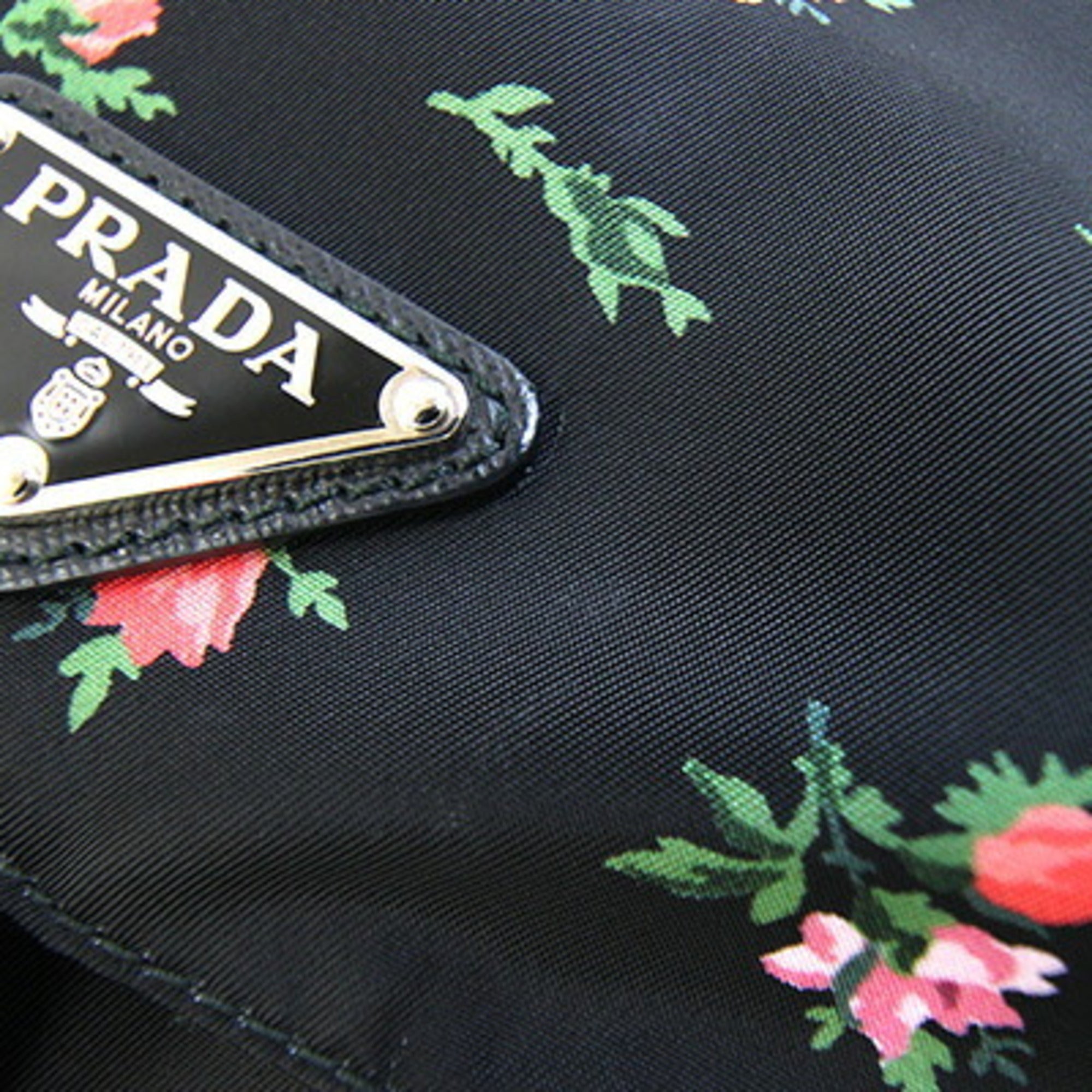 Prada Black Pink White Nylon Backpack (Pre-Owned)