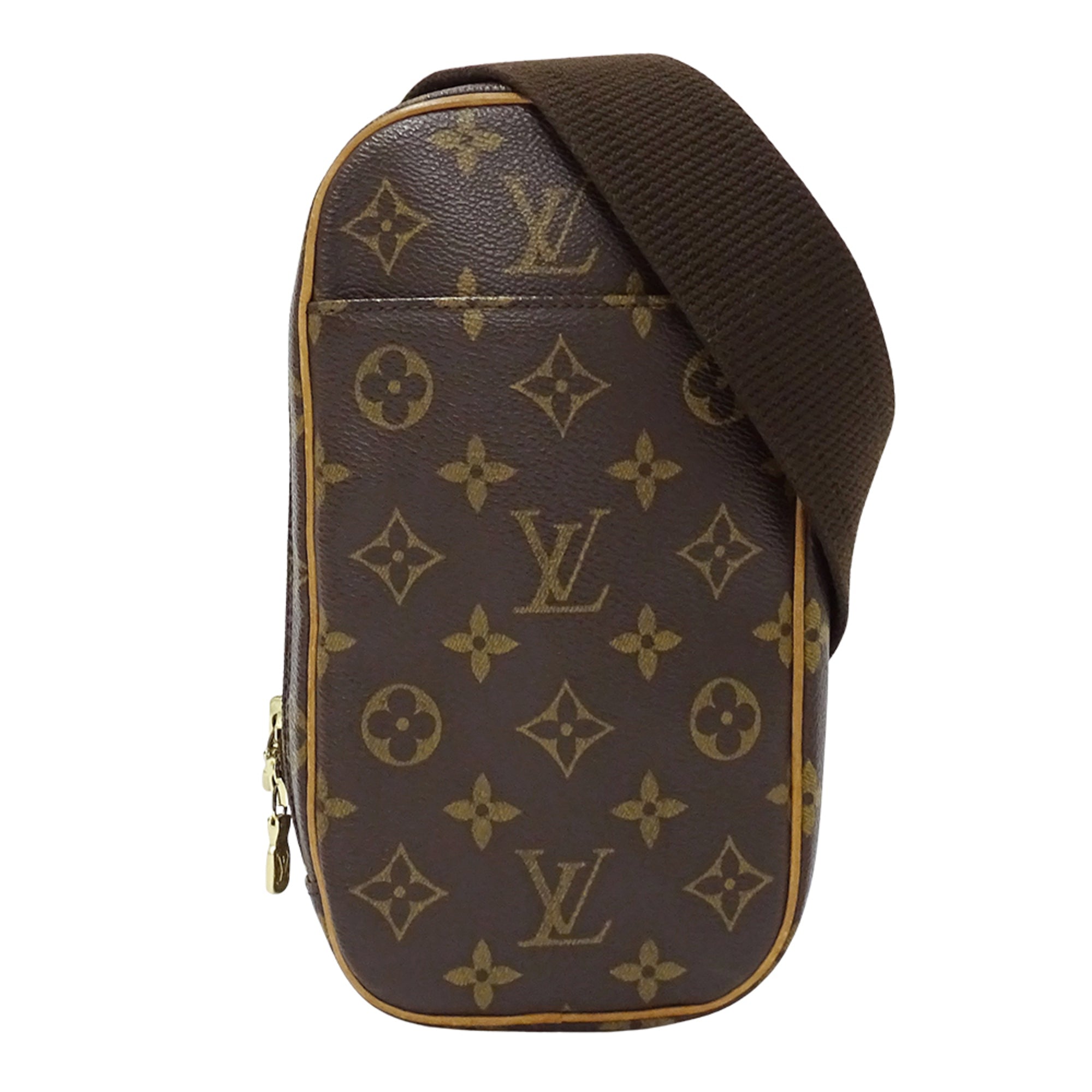 Louis Vuitton Brown Monogram Canvas Handbag Pochette Shoulder Bag Sling Bag (Pre-Owned)