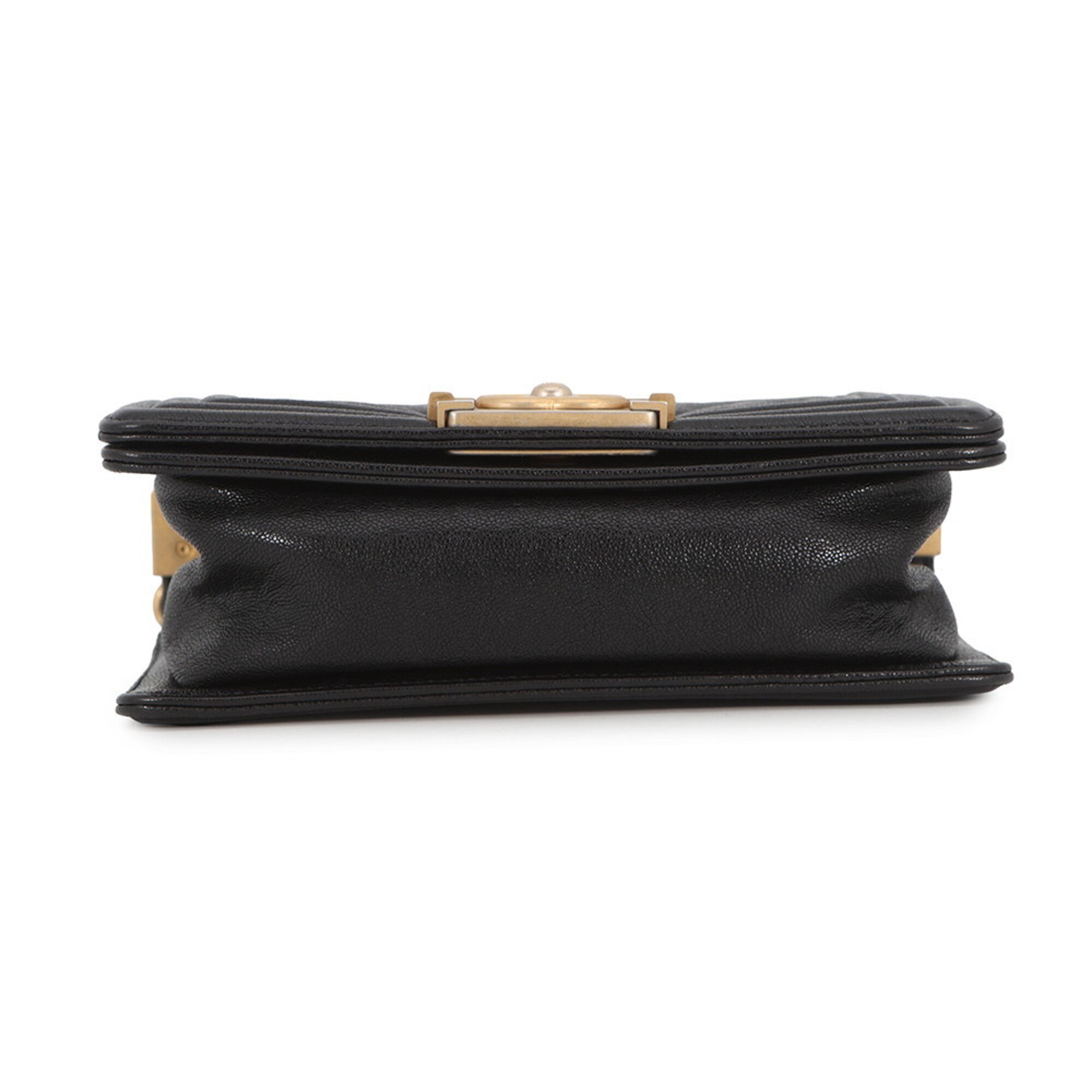Chanel Matelasse Black Grained Calfskin Handbag Shoulder Bag (Pre-Owned)