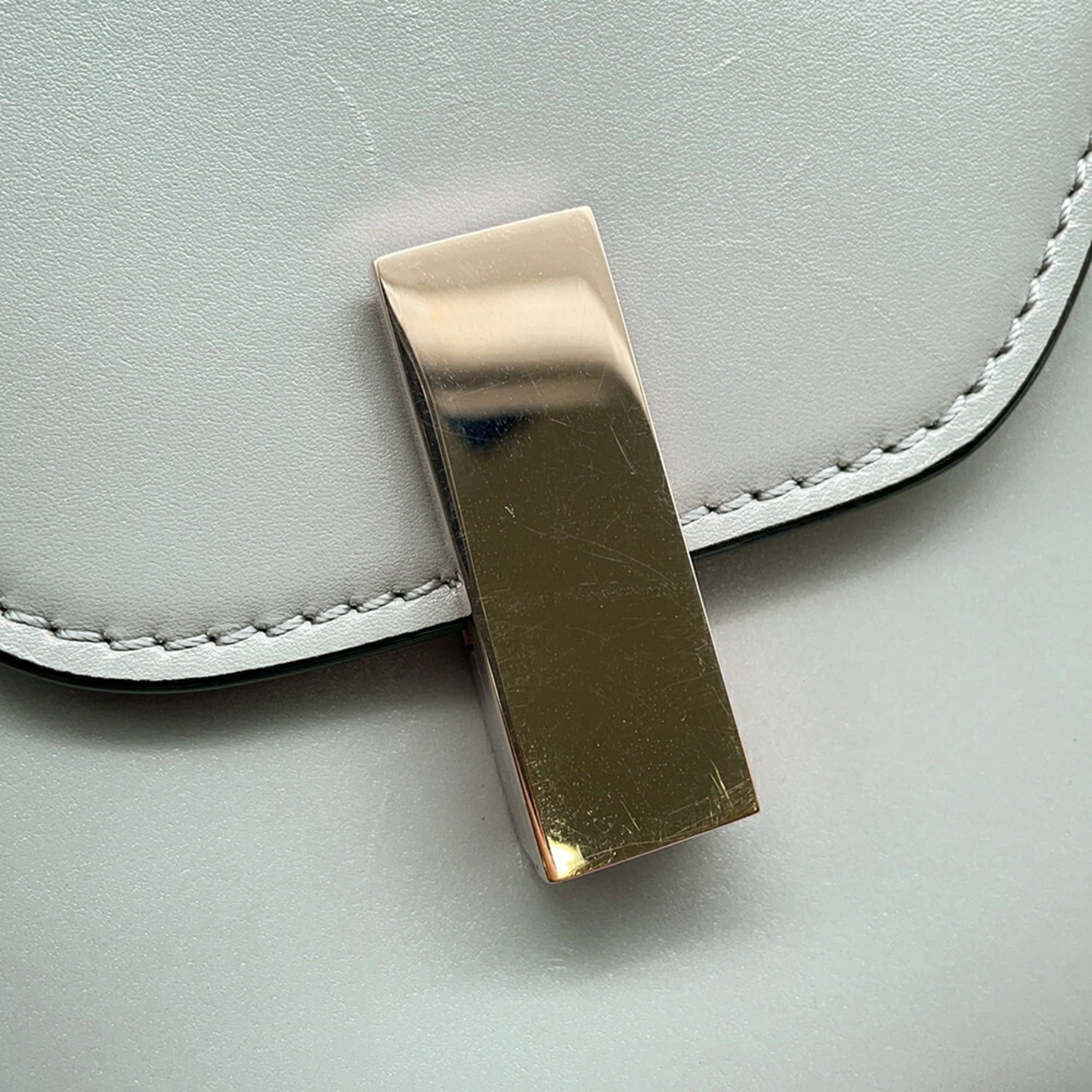 Valextra Light Gray Leather Handbag (Pre-Owned)