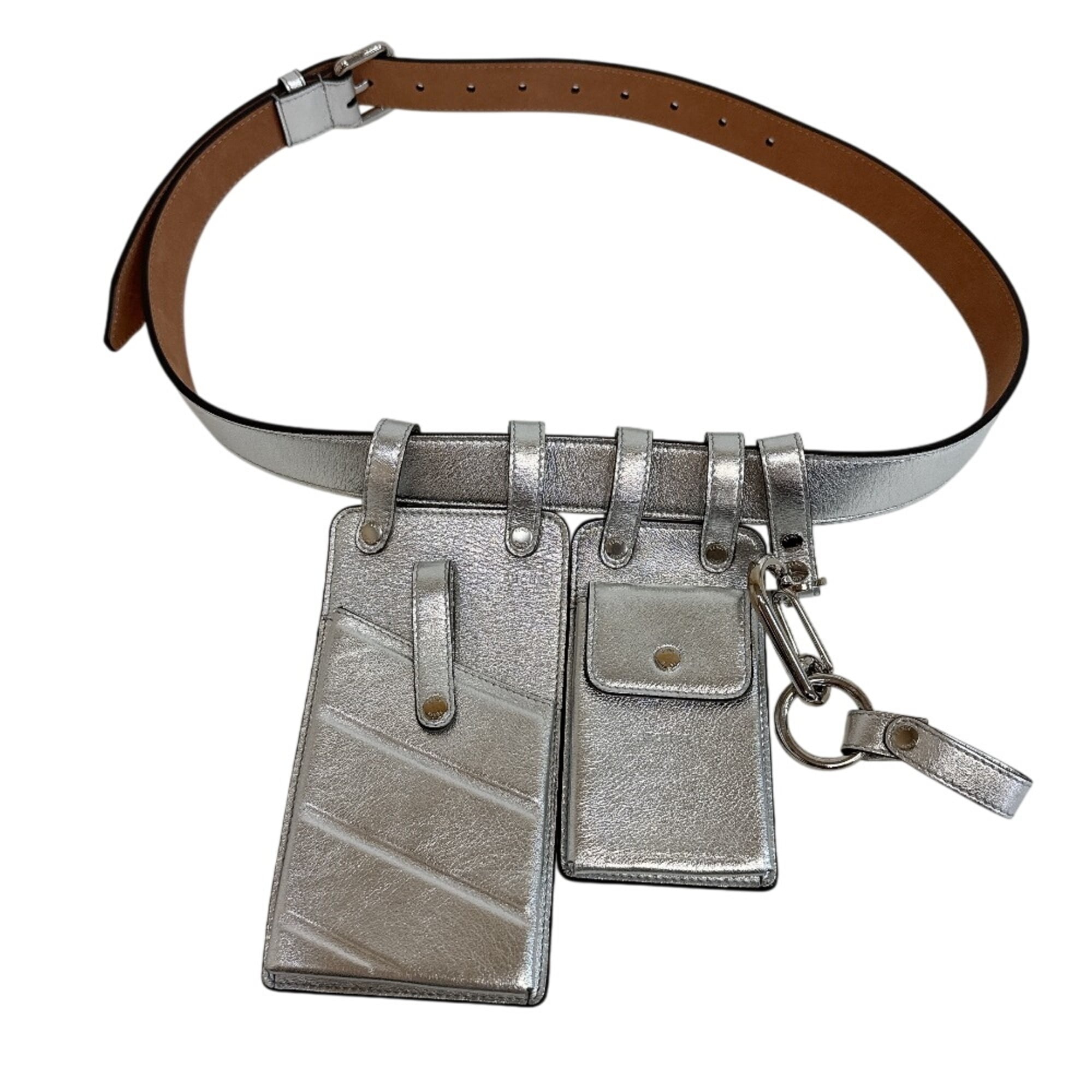 Fendi Silver Leather Fanny Pack (Pre-Owned)