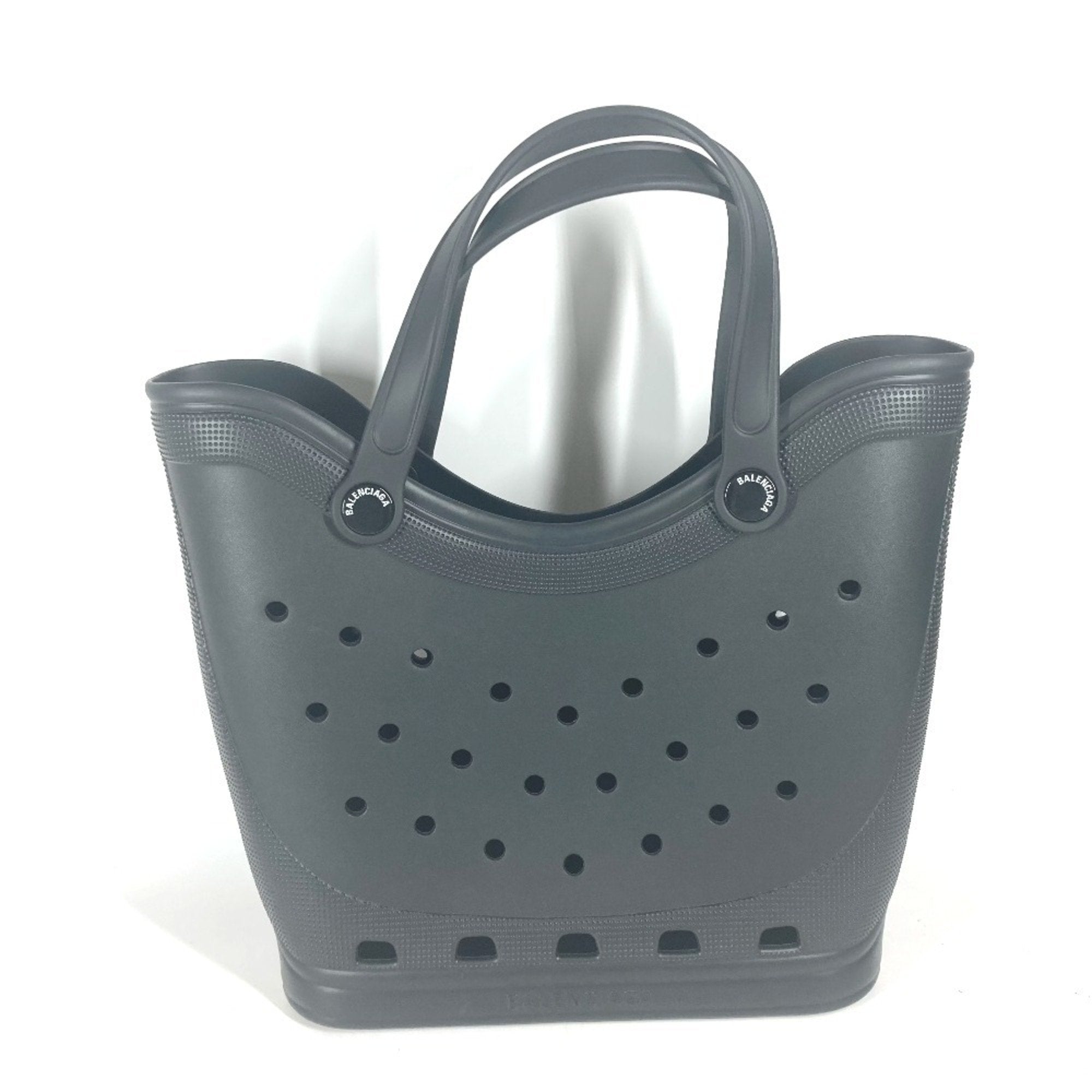 Balenciaga Black Rubber Shoulder Bag Tote Bag (Pre-Owned)